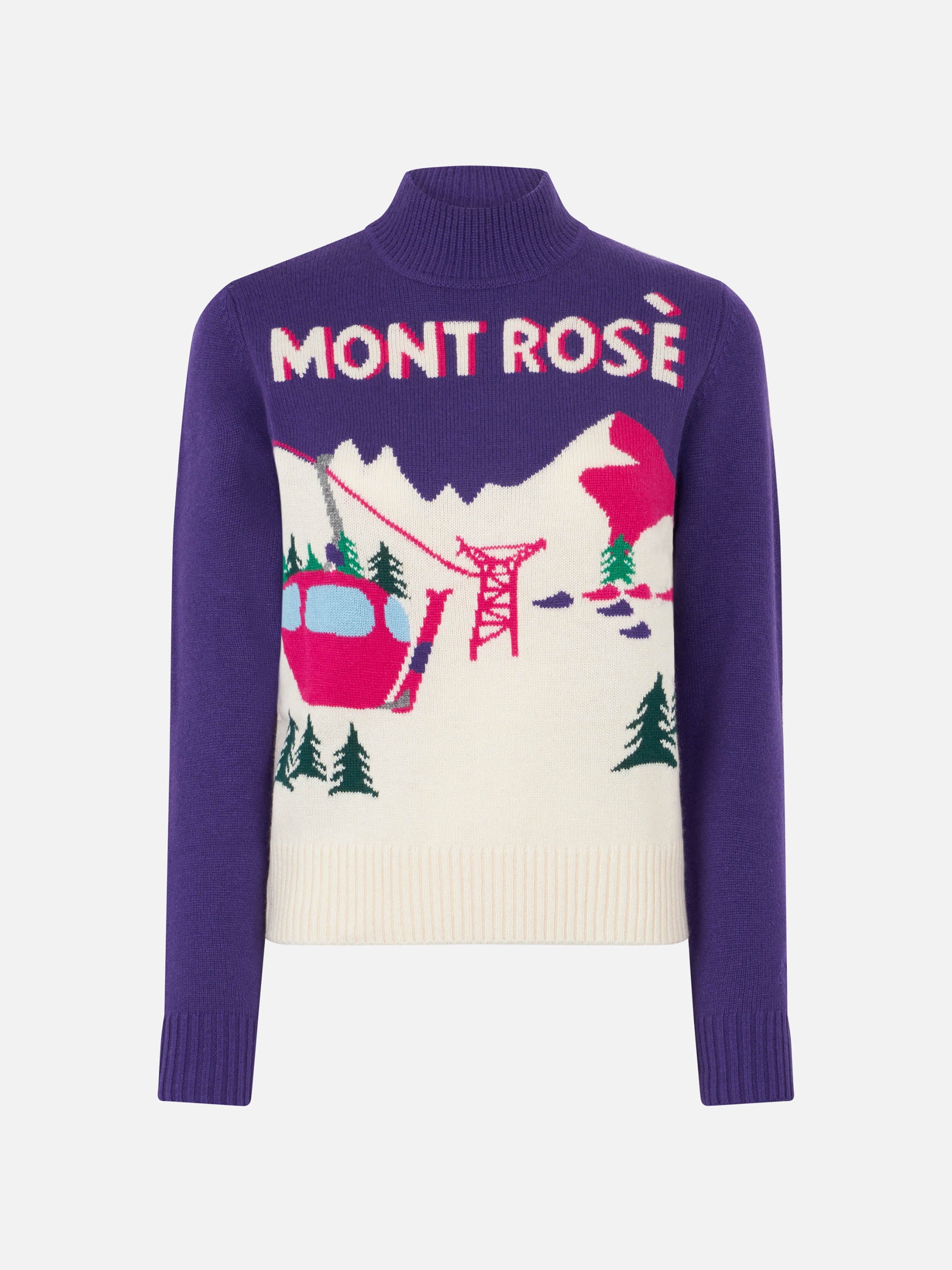 Peak purple sweater with Mont Rosè postcard - Image 4