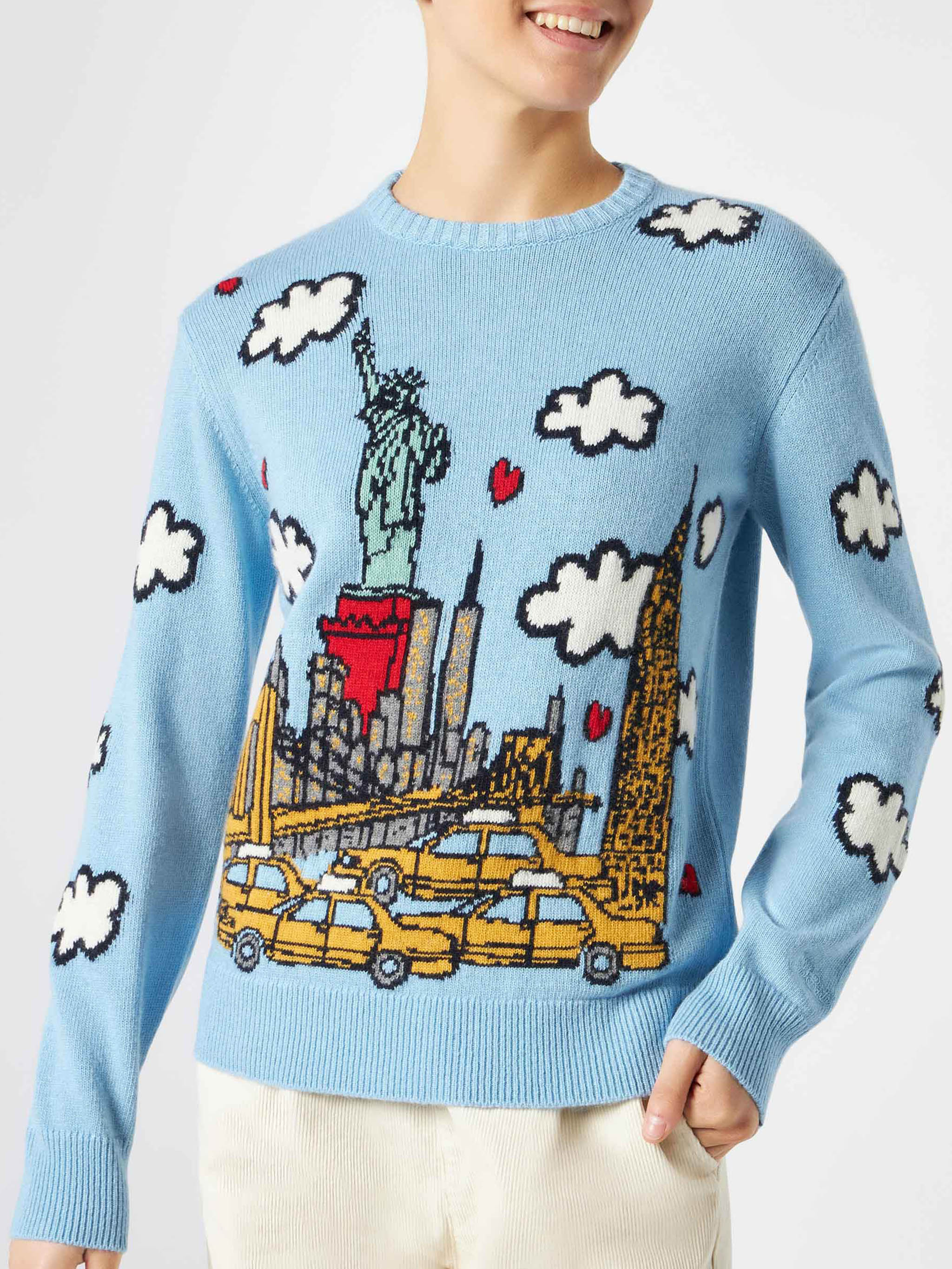 Light blue New Queen sweater with New York print - Image 2