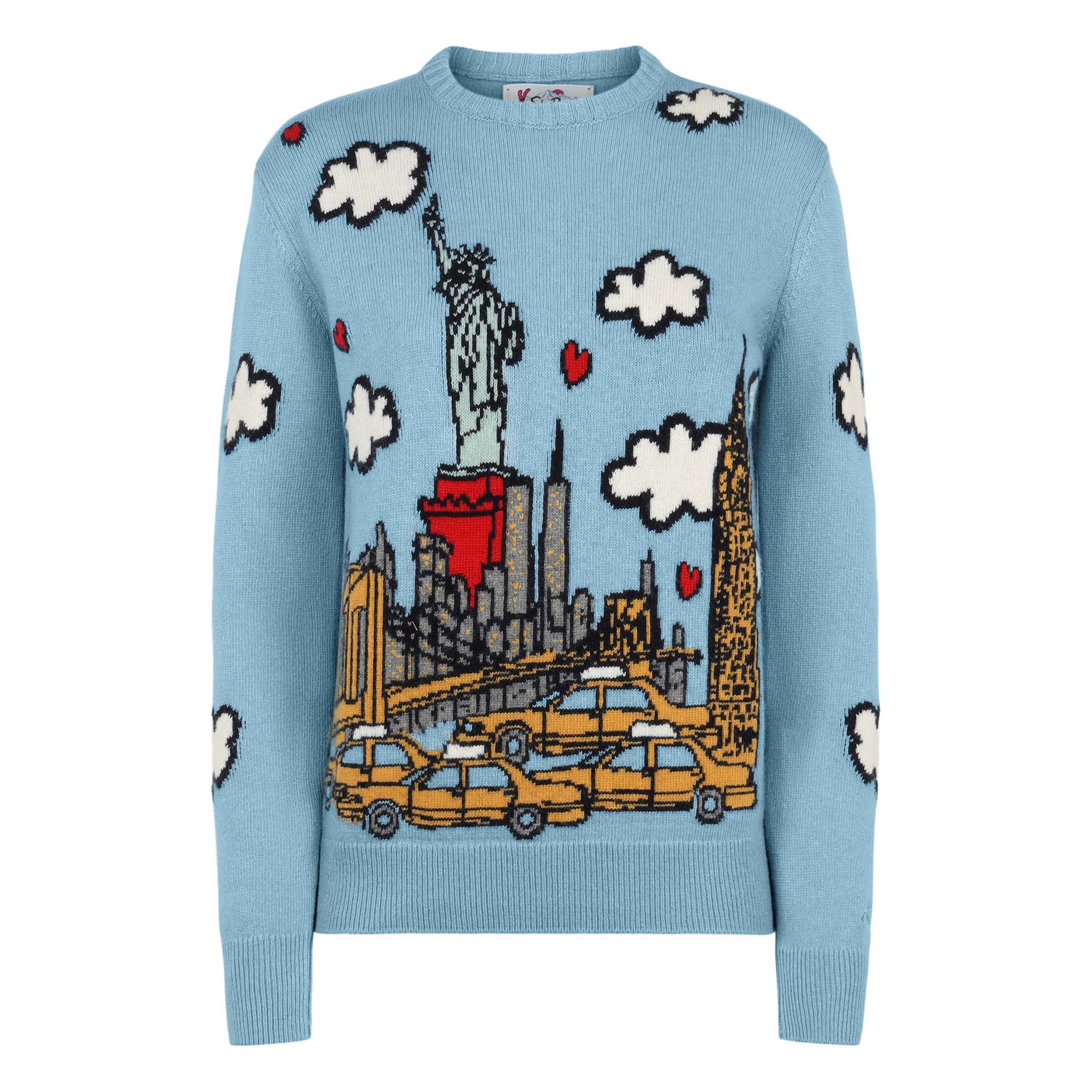 Light blue New Queen sweater with New York print - Image 3