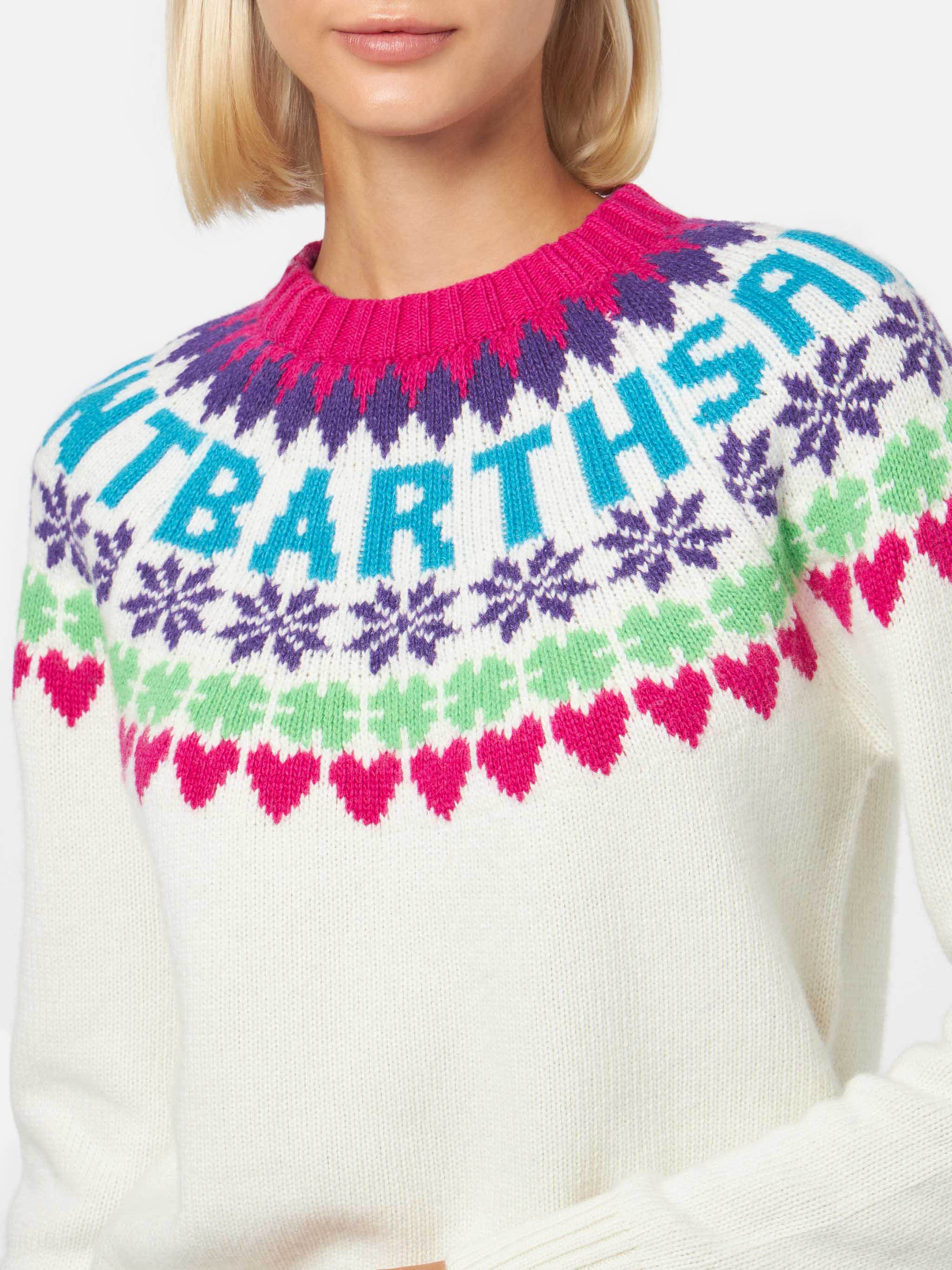 New Queen Nordic white Fair Isle jacquard sweater - Image 2