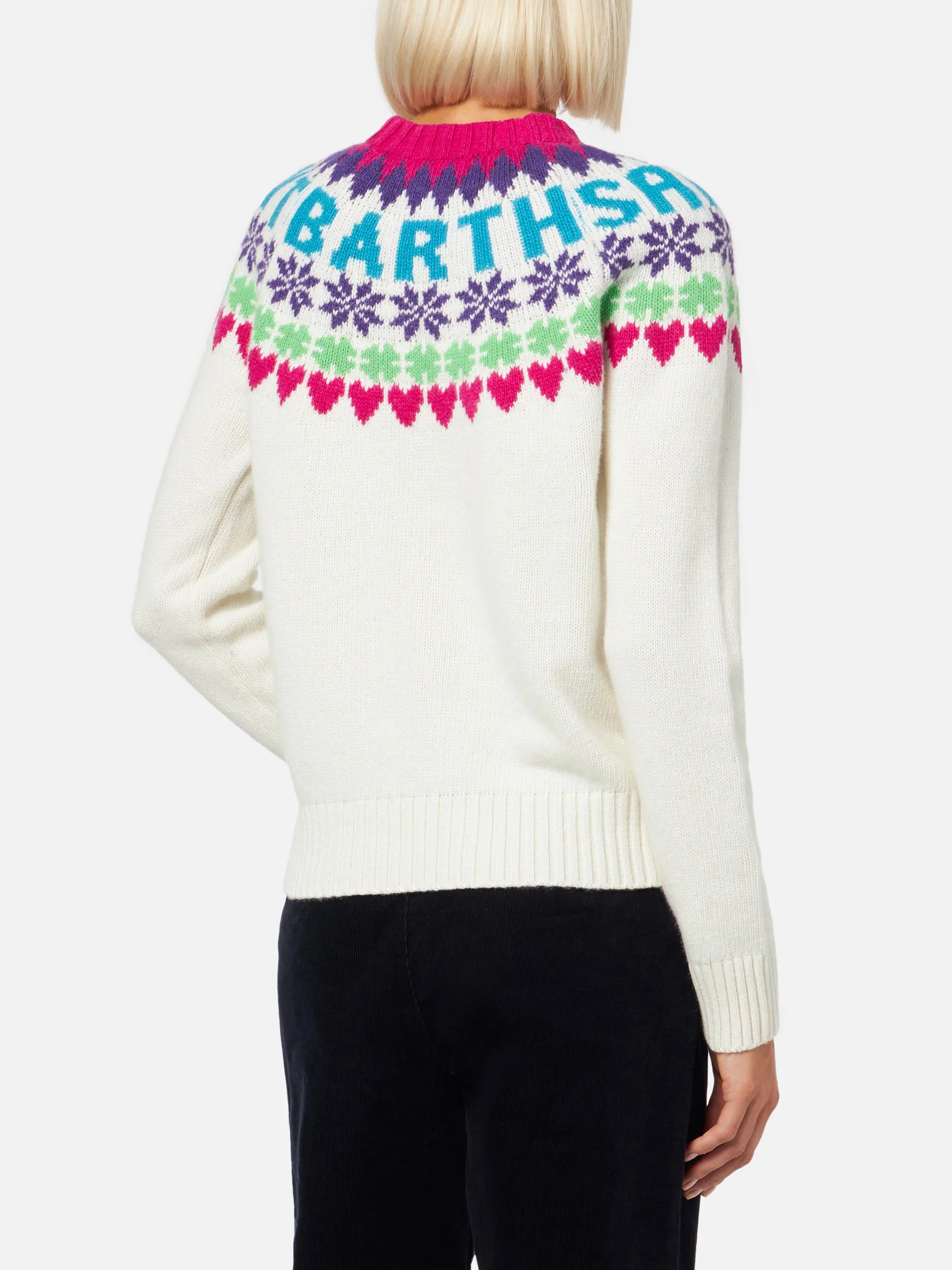New Queen Nordic white Fair Isle jacquard sweater - Image 3