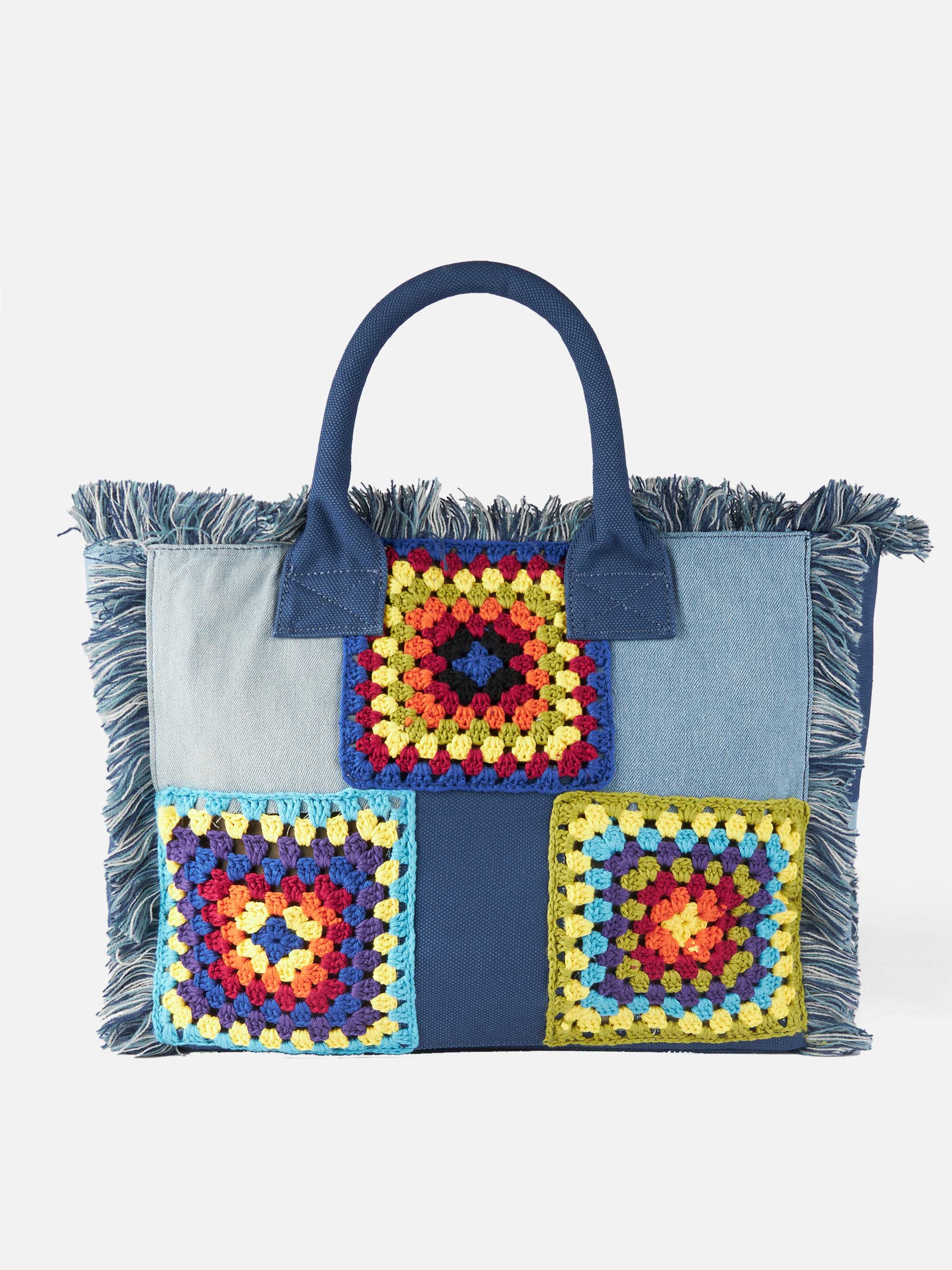 Vanity crochet patchwork shoulder bag - Image 4