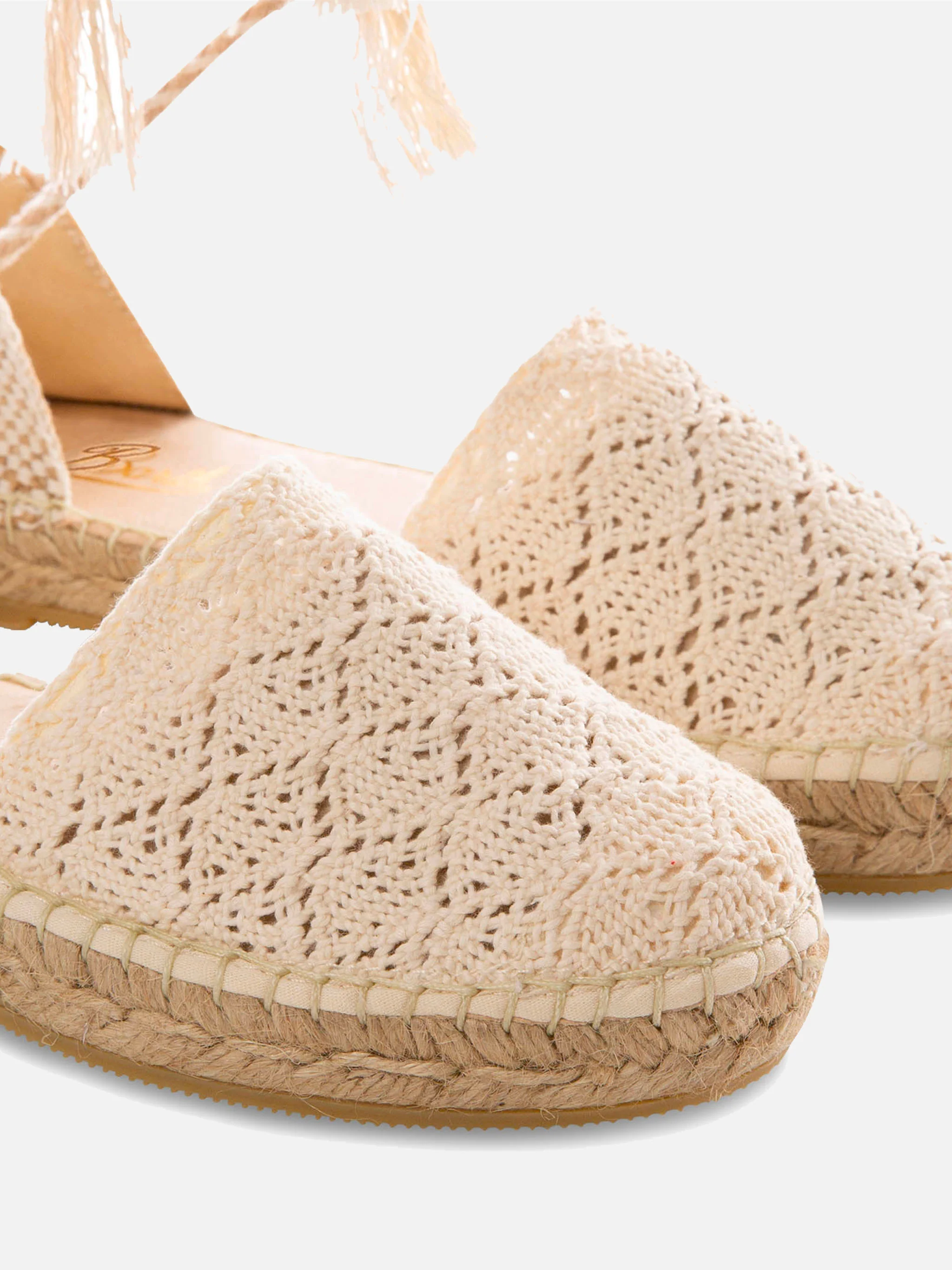 Beige and white Soler crochet espadrillas - Image 2