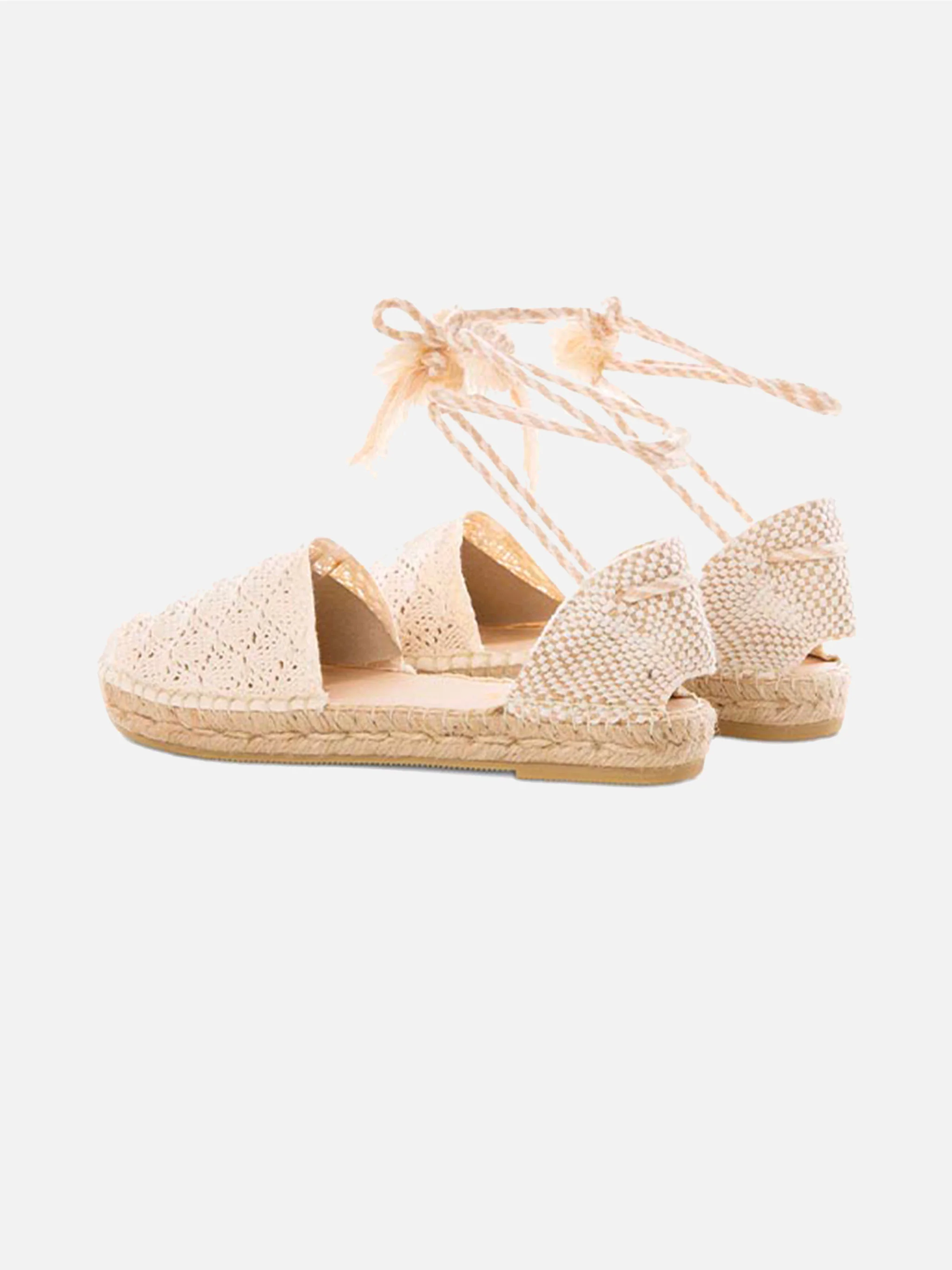 Beige and white Soler crochet espadrillas - Image 3