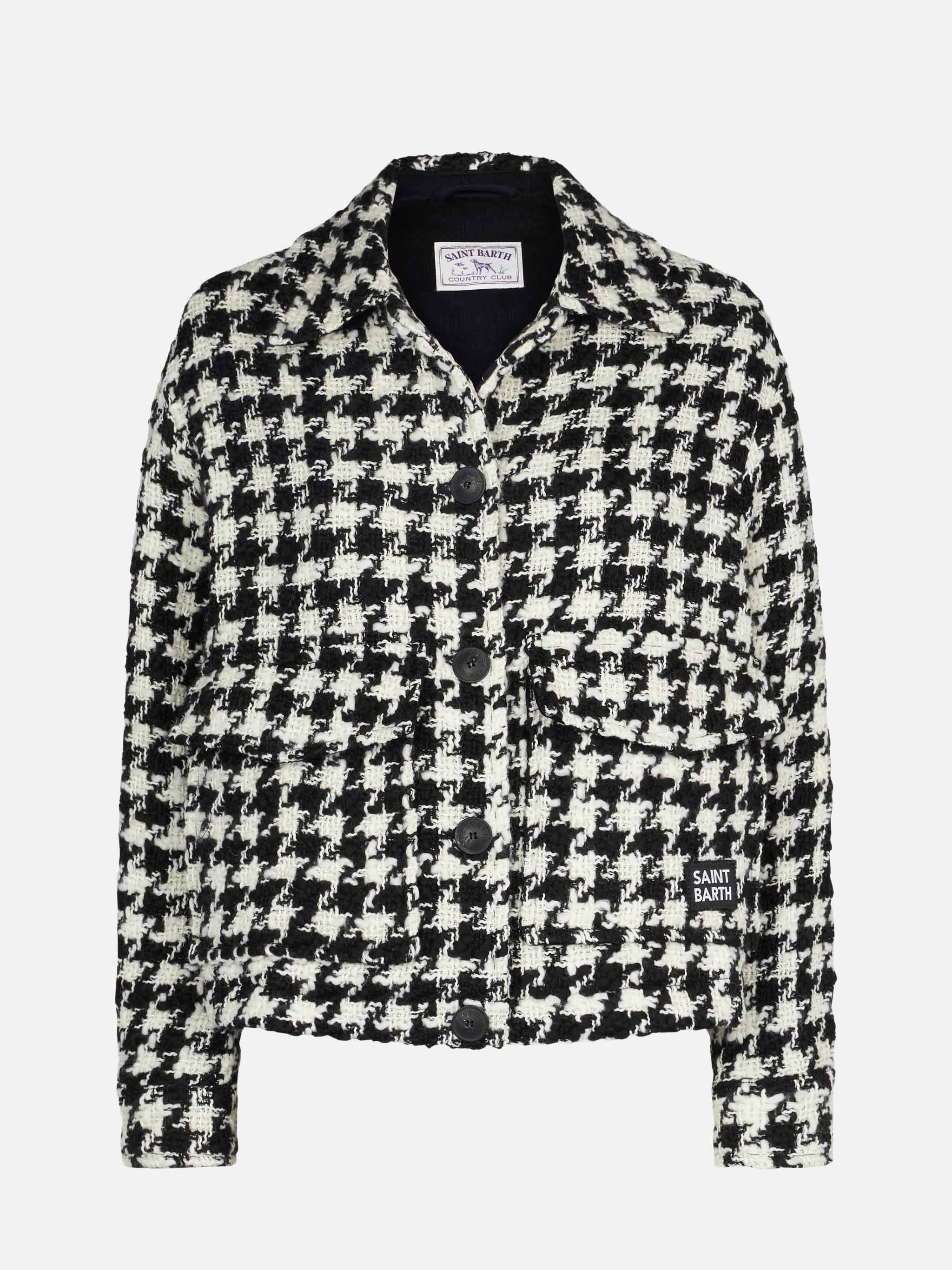 Pied de poule Bonnibell cropped overshirt - Image 3