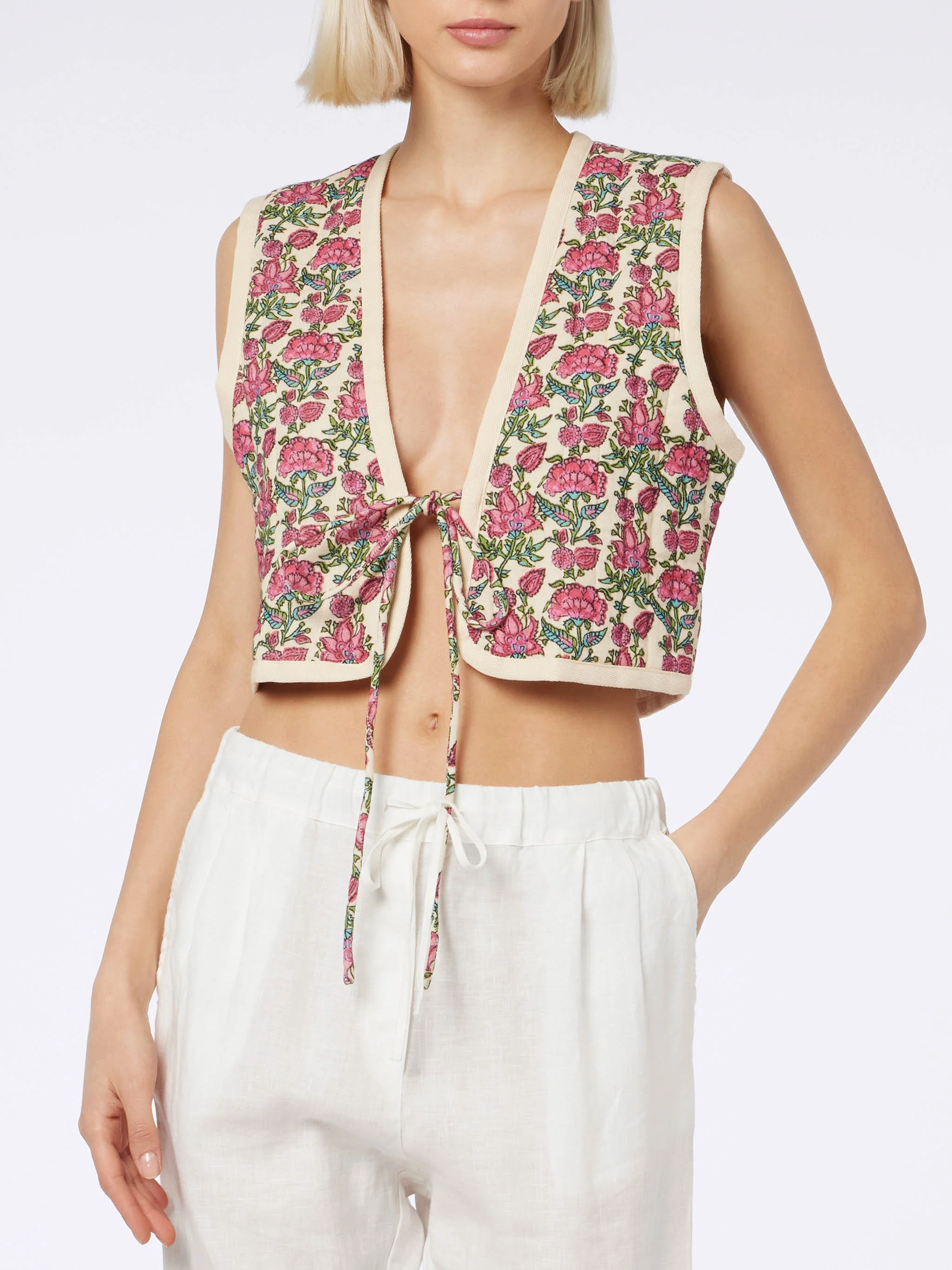 Shilo padded floral print vest - Image 2