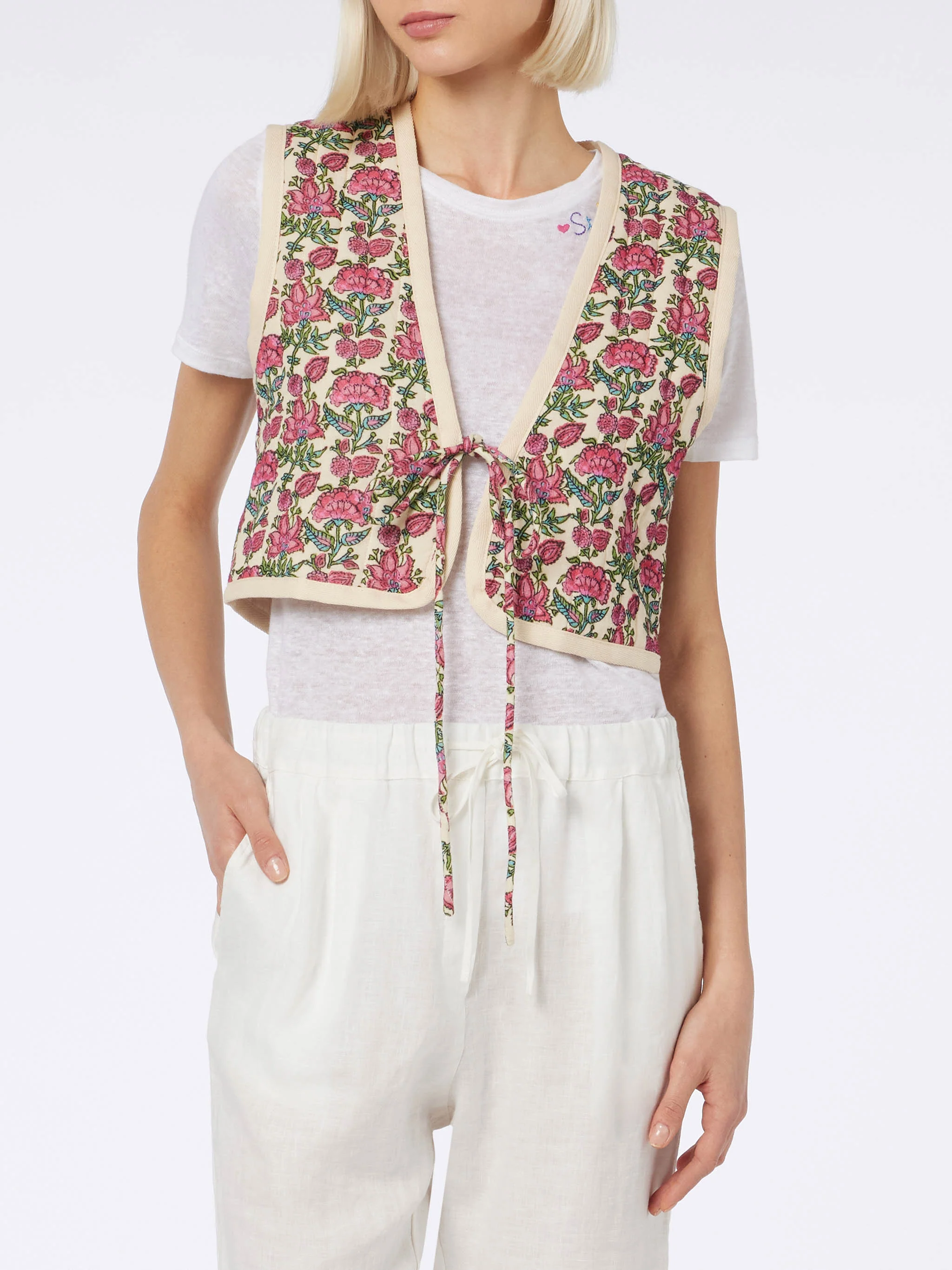 Shilo padded floral print vest - Image 3