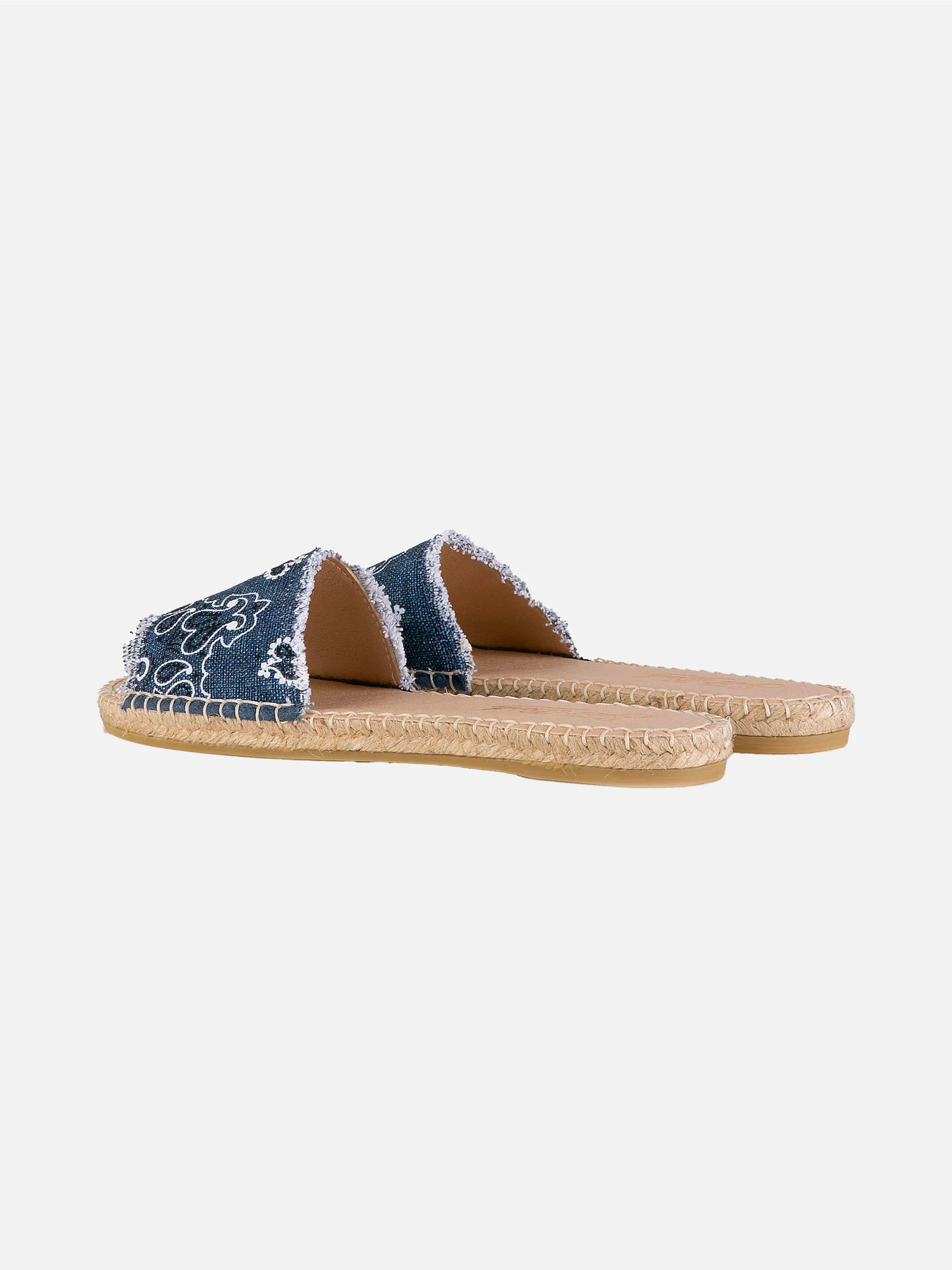Denim Luz espadrilla slides with bandana print - Image 3