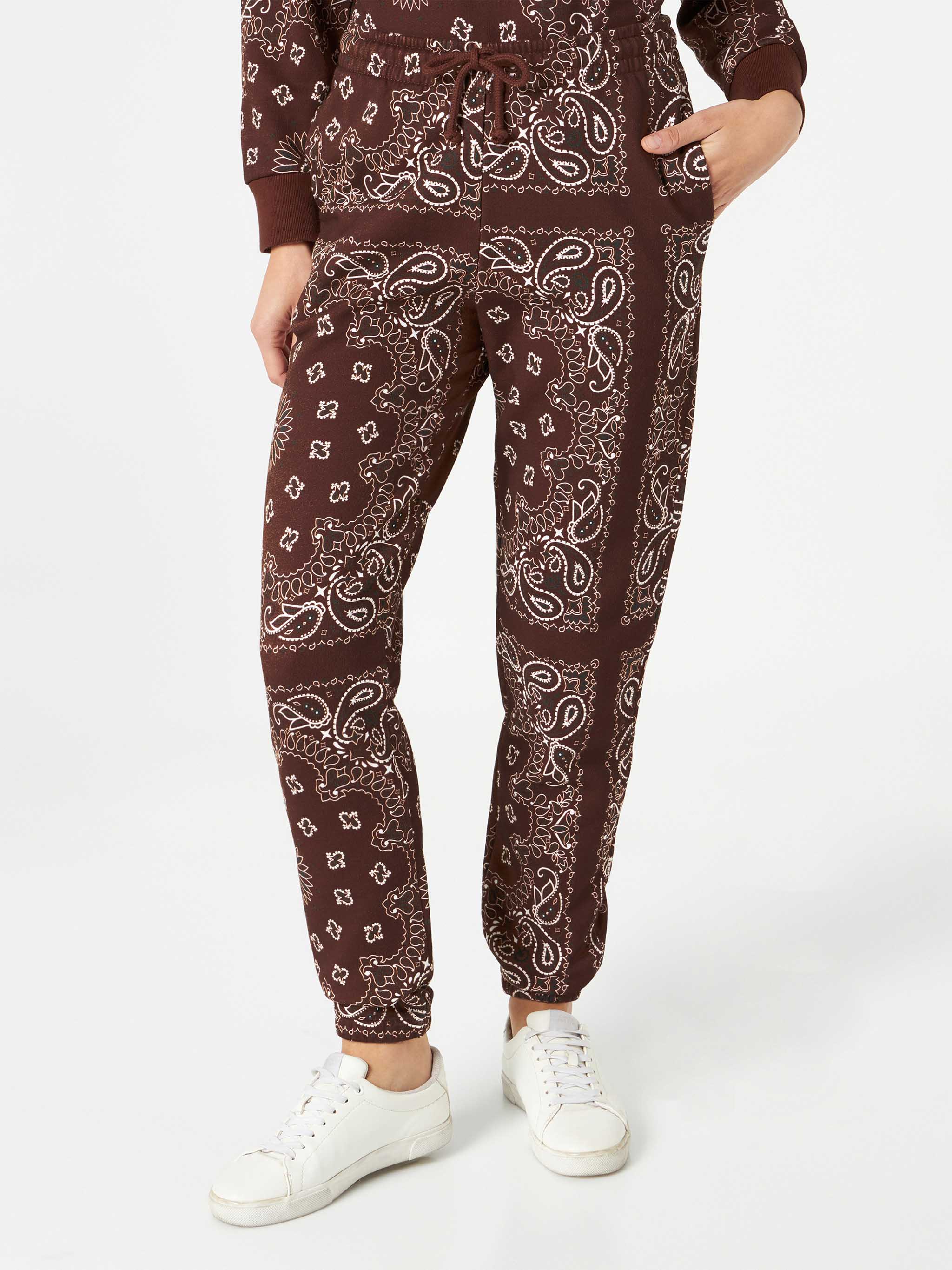 Feece cotton pants Odalys with brown bandana print - Image 2