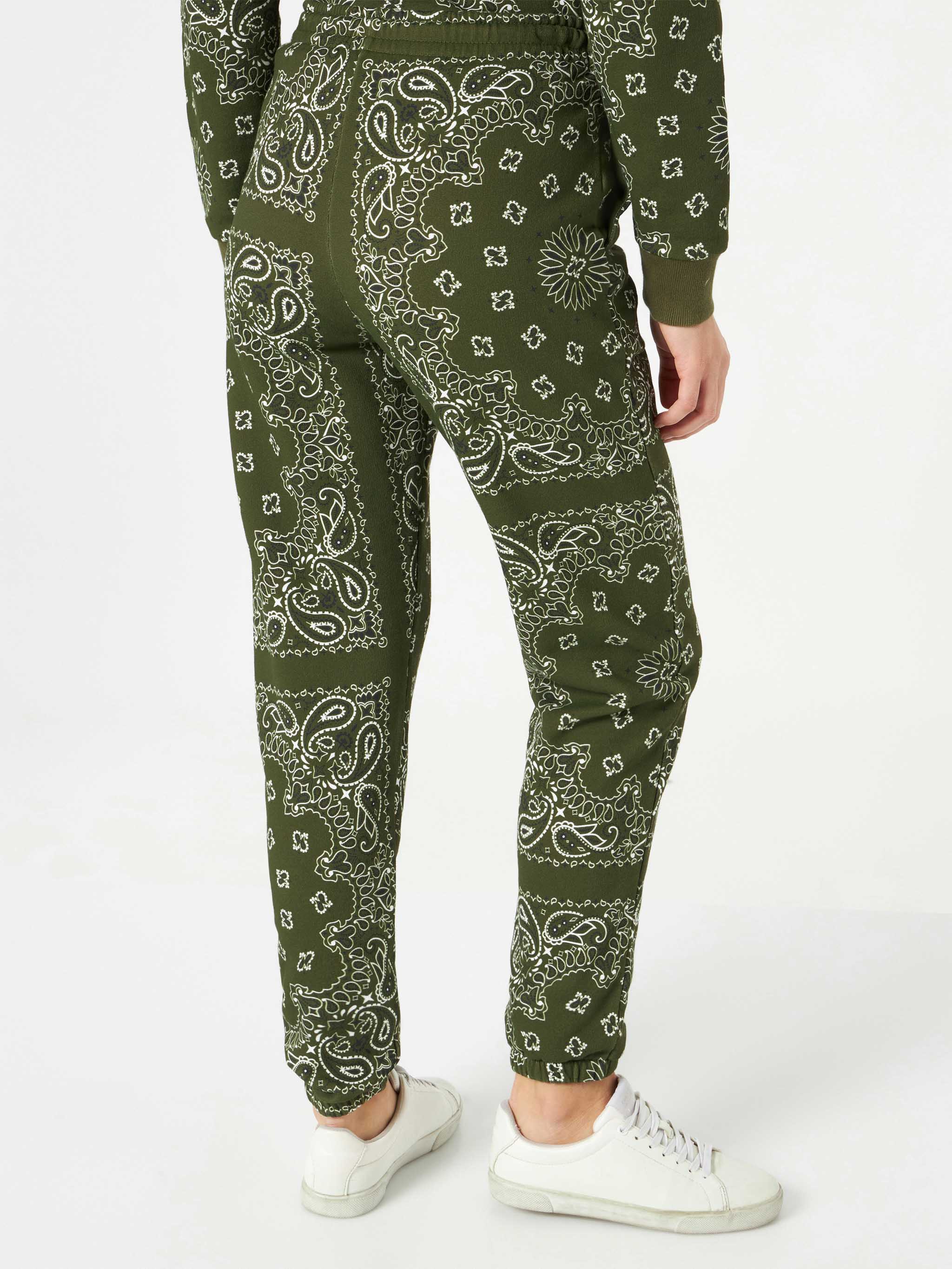 Cotton fleece pants Odalys with green bandana print - Image 4