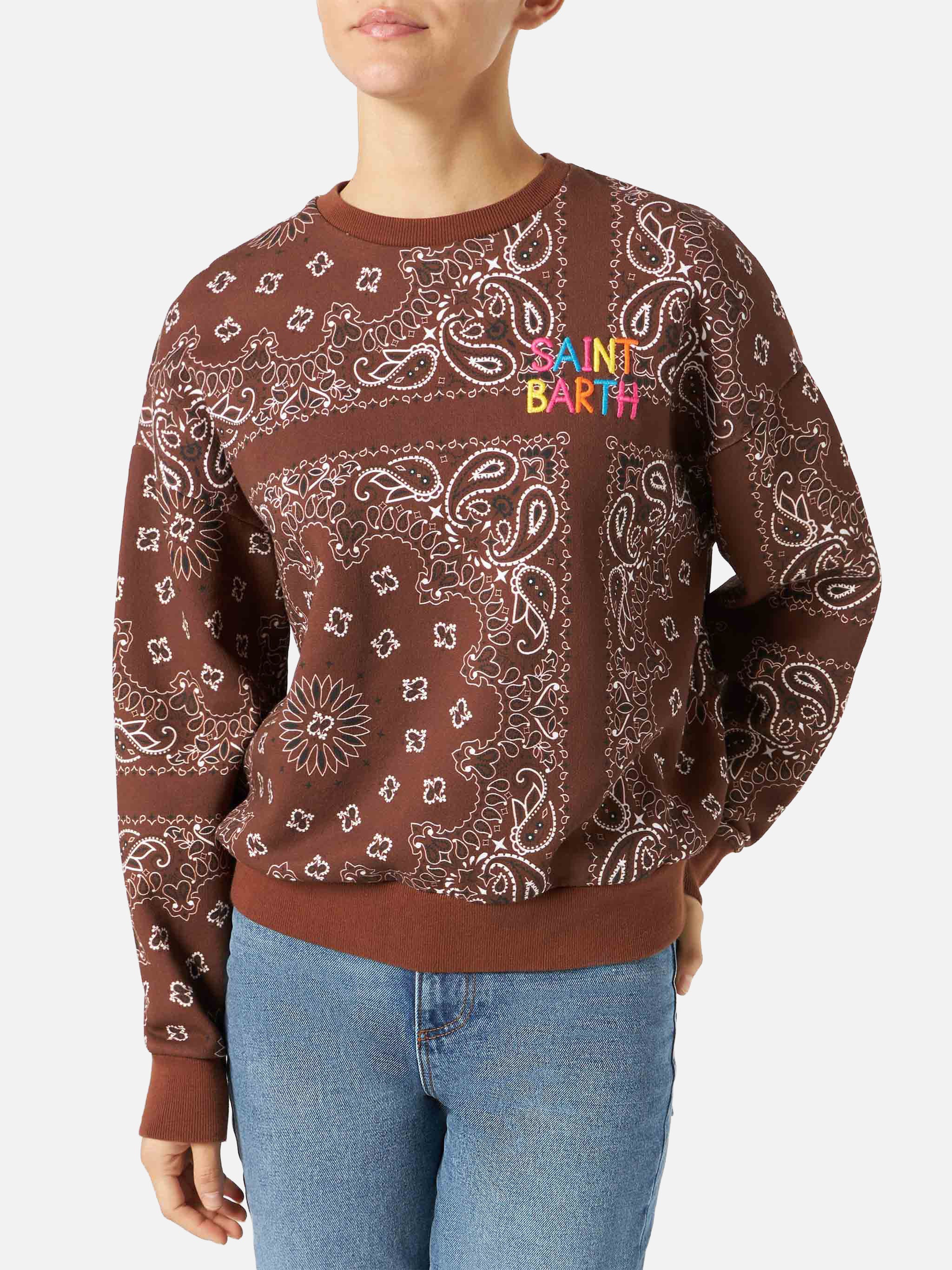 Brown Stardust sweatshirt with bandana print - Image 2