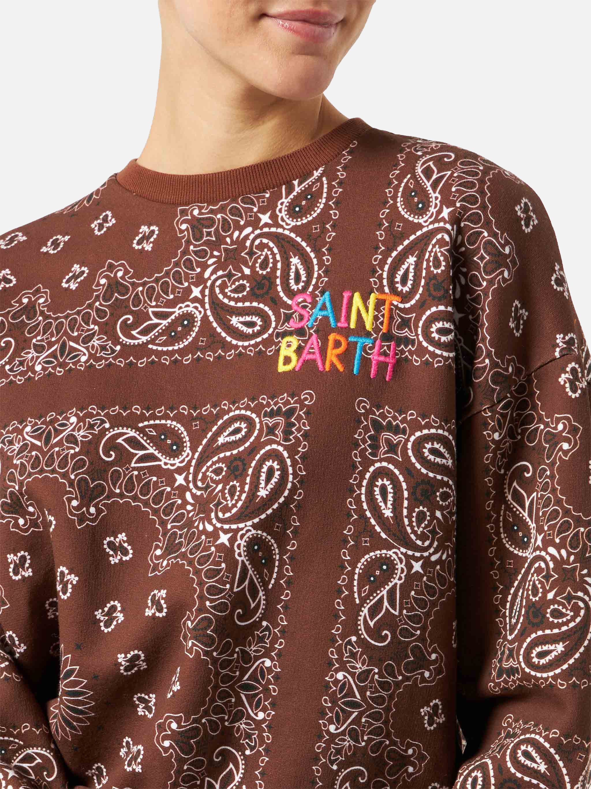 Brown Stardust sweatshirt with bandana print - Image 3