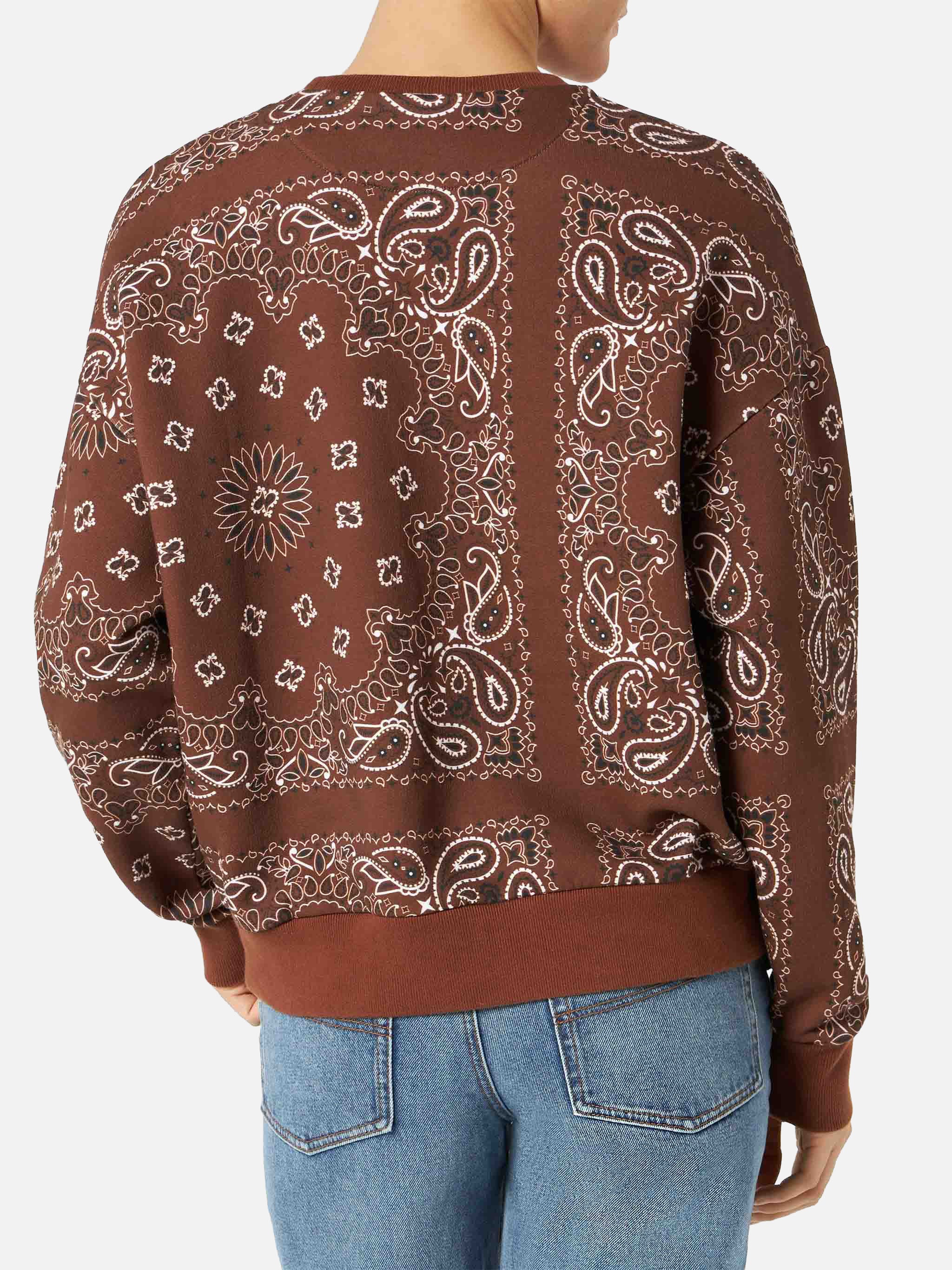 Brown Stardust sweatshirt with bandana print - Image 4