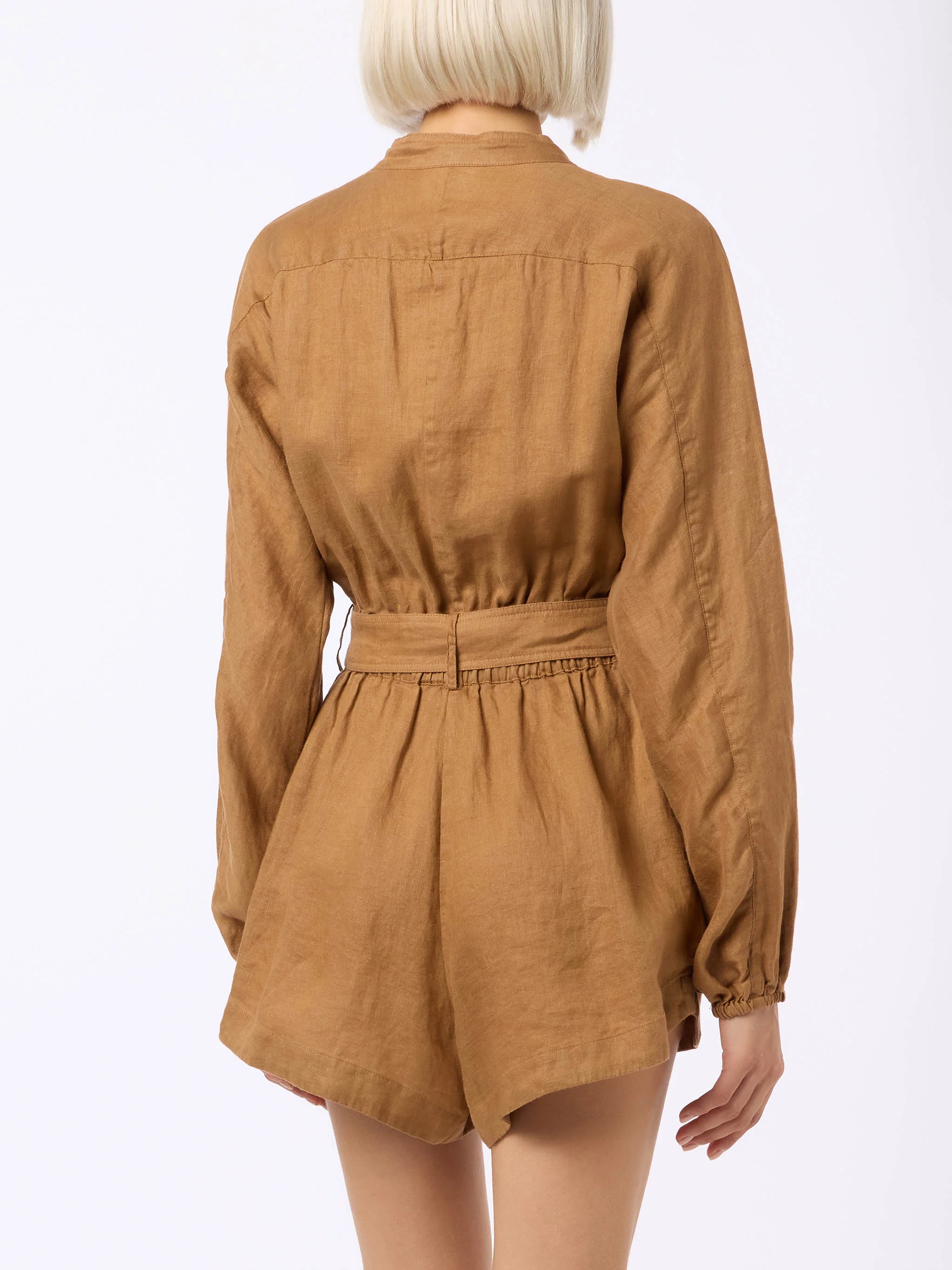Camel Hanniel linen playsuit - Image 2