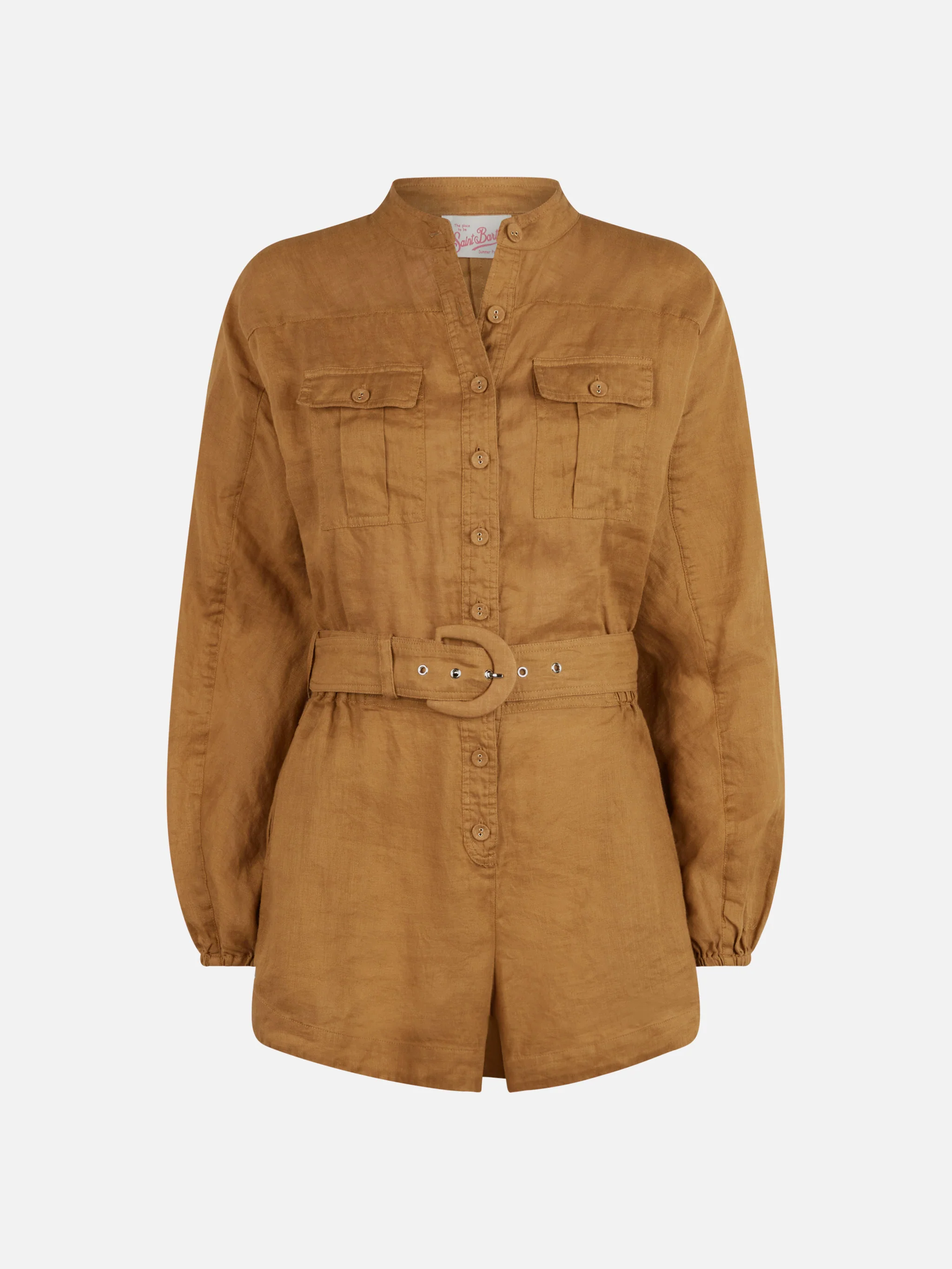 Camel Hanniel linen playsuit - Image 4