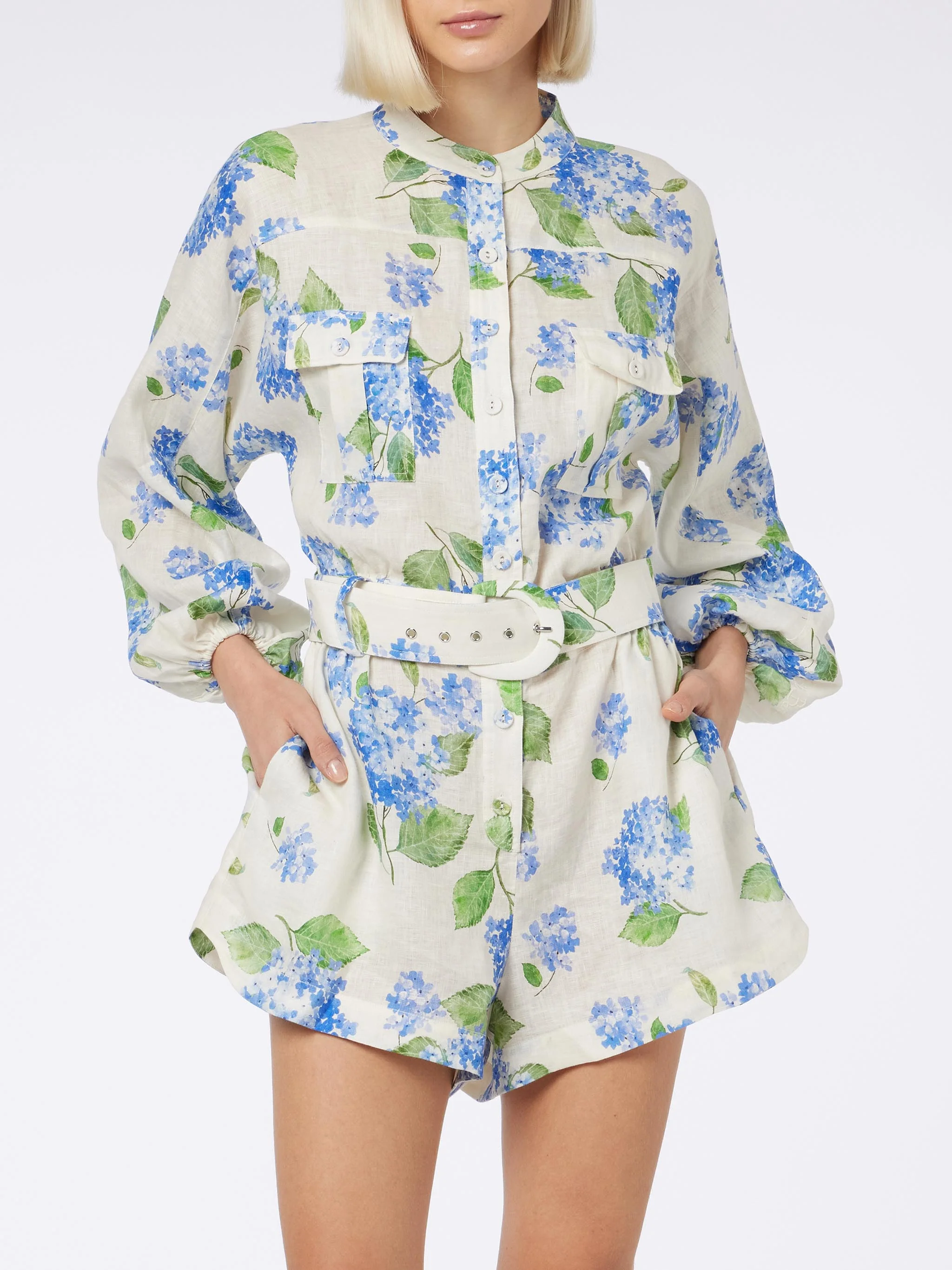 Floral Hanniel linen playsuit