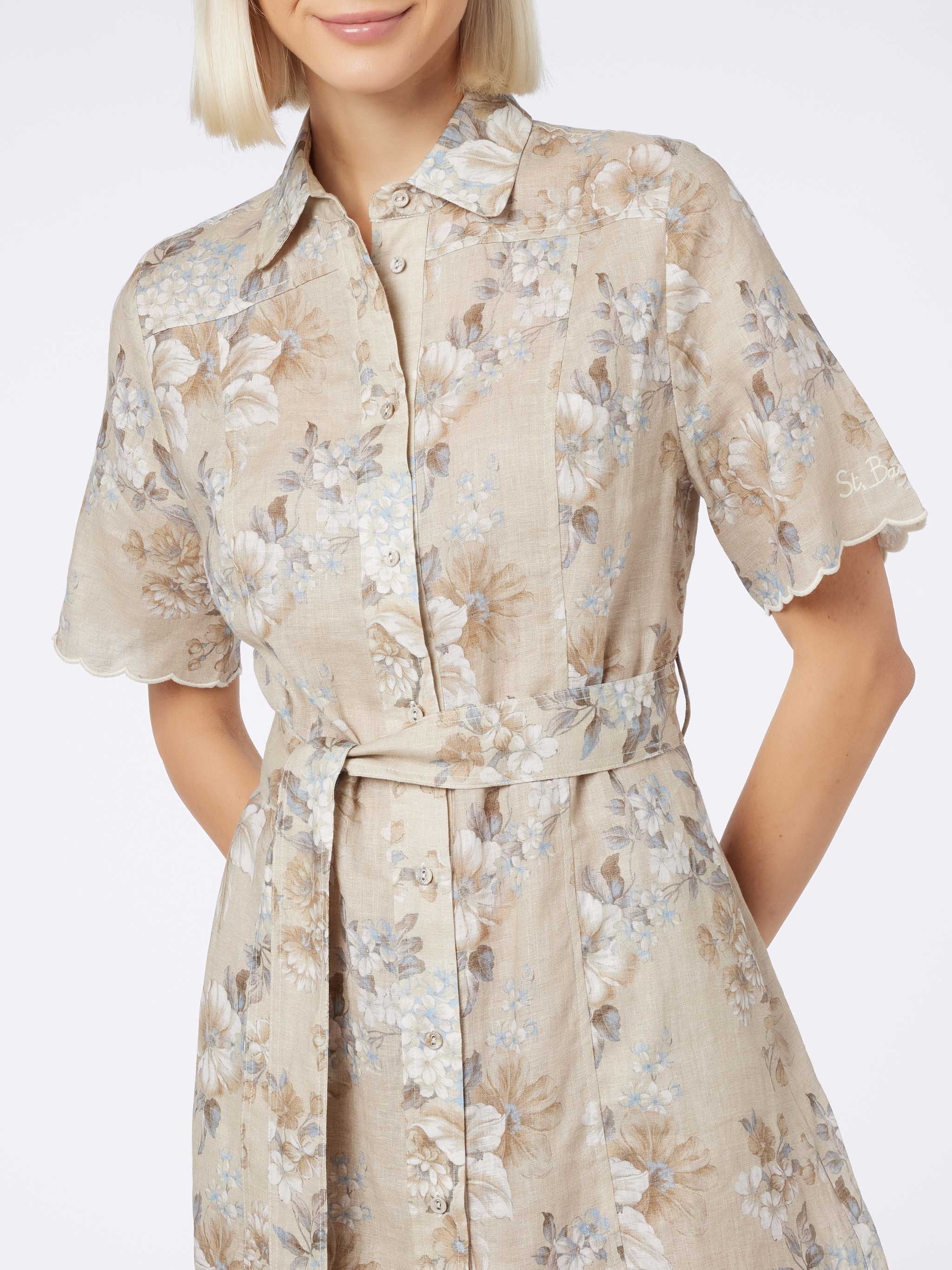 Hermione floral linen dress - Image 3