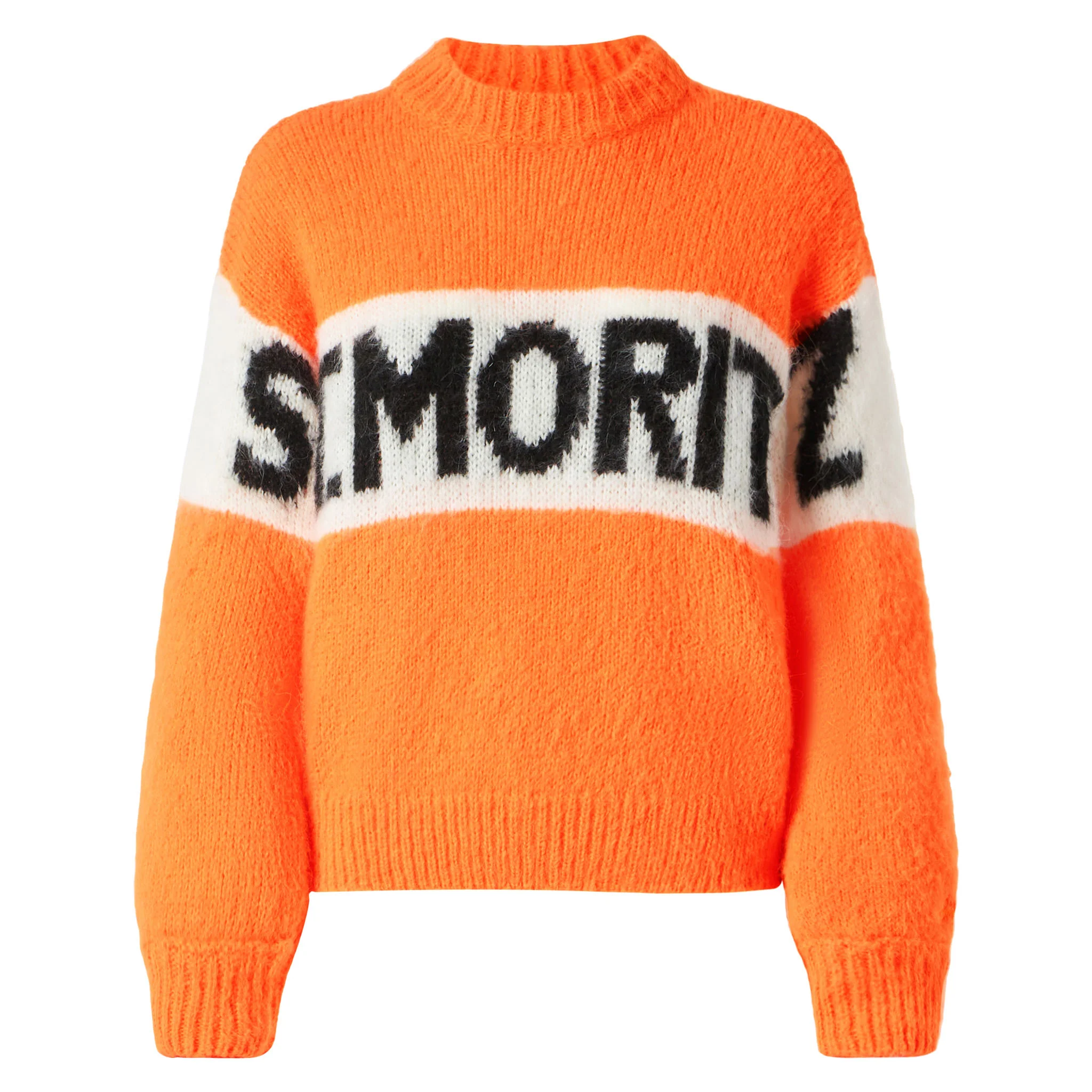 Danya Soft fluo orange sweater with St. Moritz embroidery - Image 4