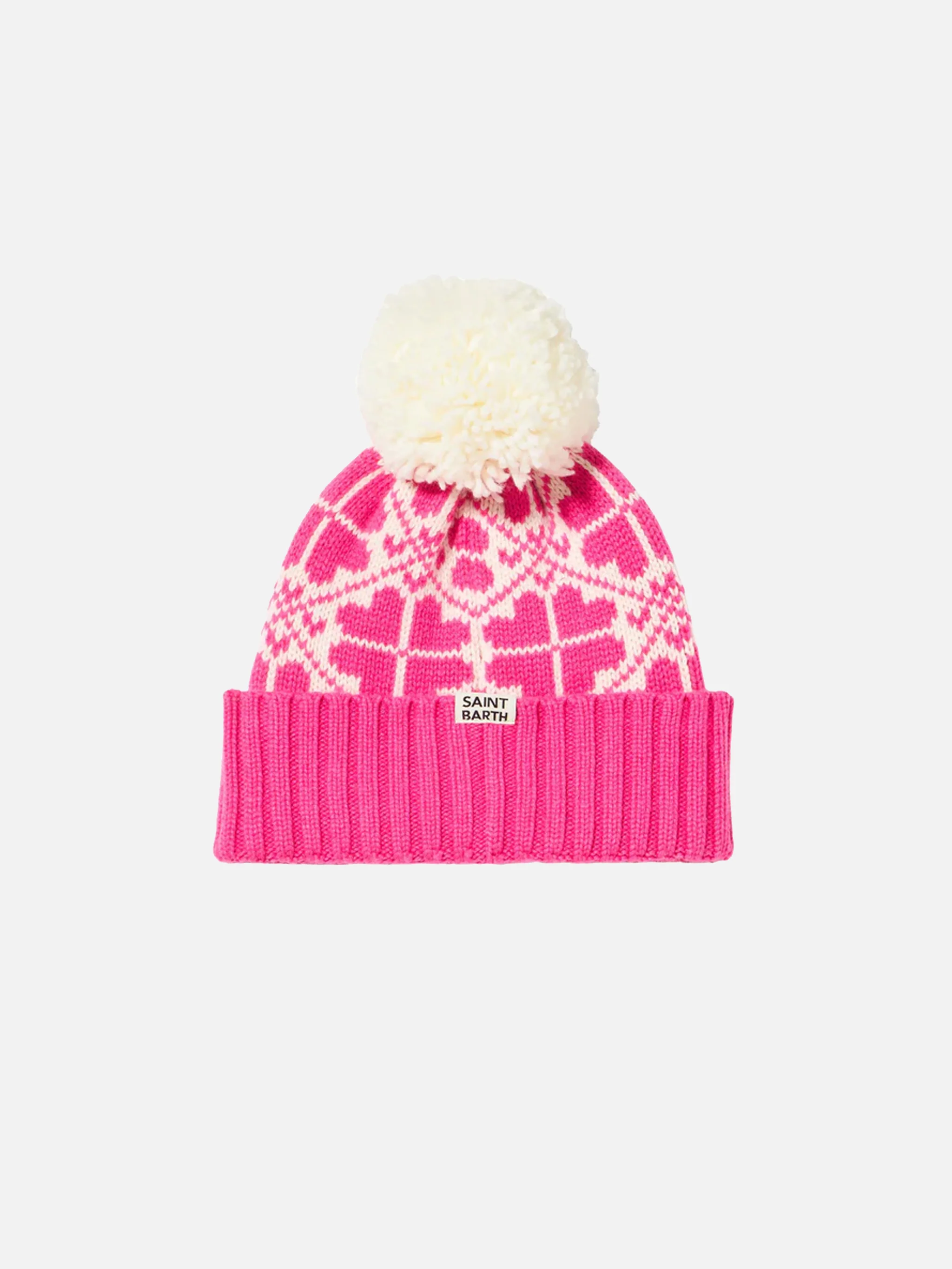 Fluo pink Holden beanie with pattern - Image 2