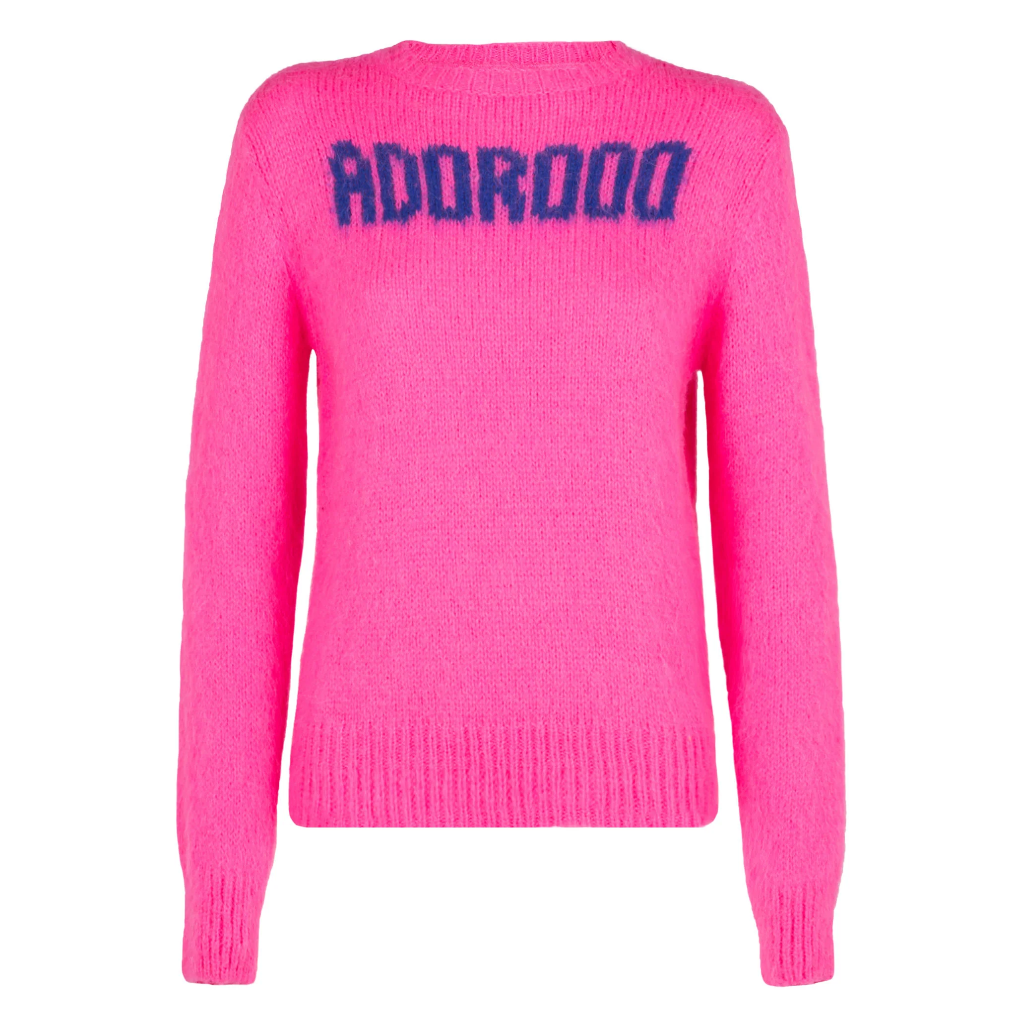 New Queen Soft fluo pink brushed sweater with Adorooo embroidery - Image 4