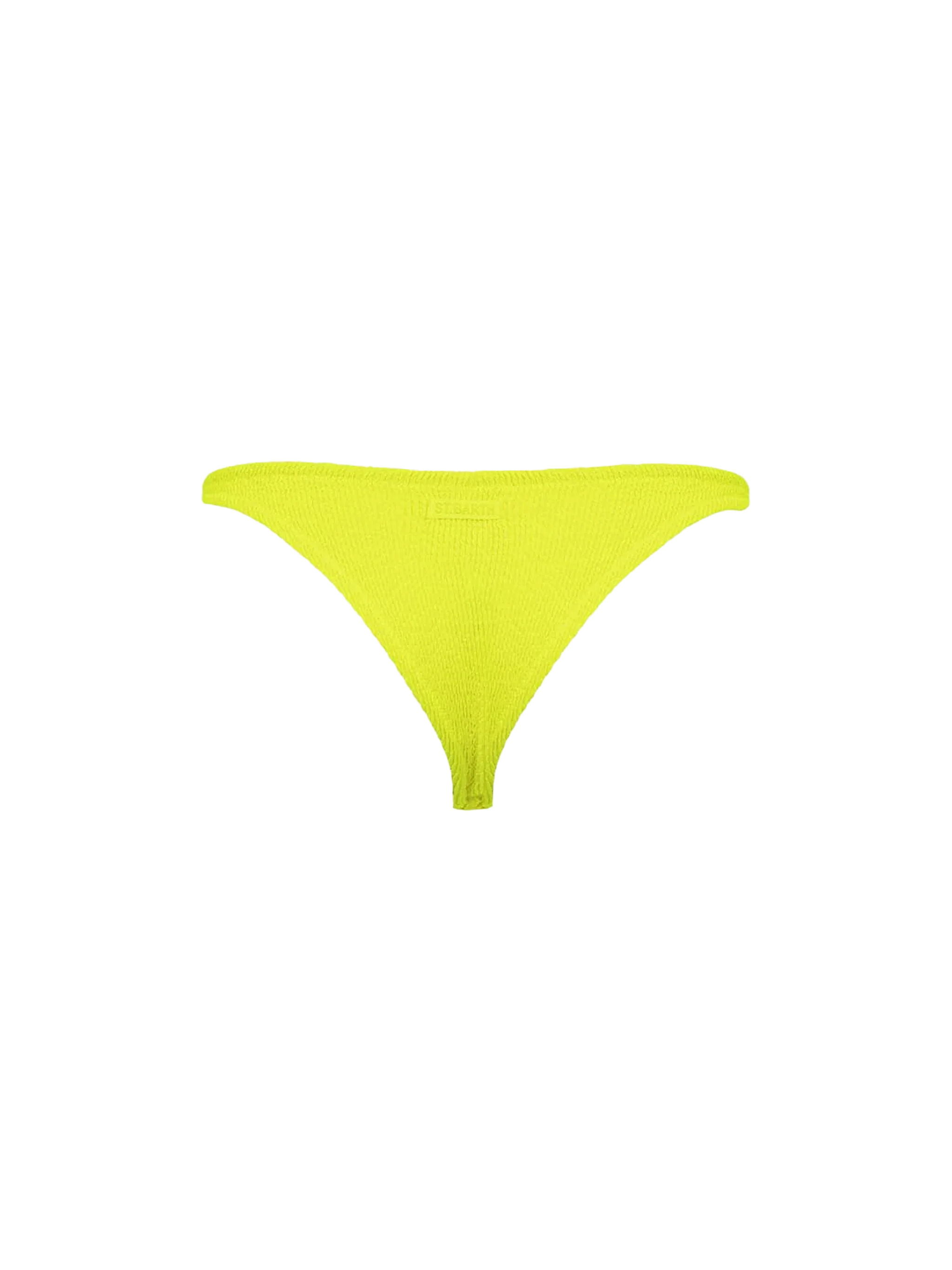 Fluo yellow crinkle Naomi cheeky swim briefs - Image 2