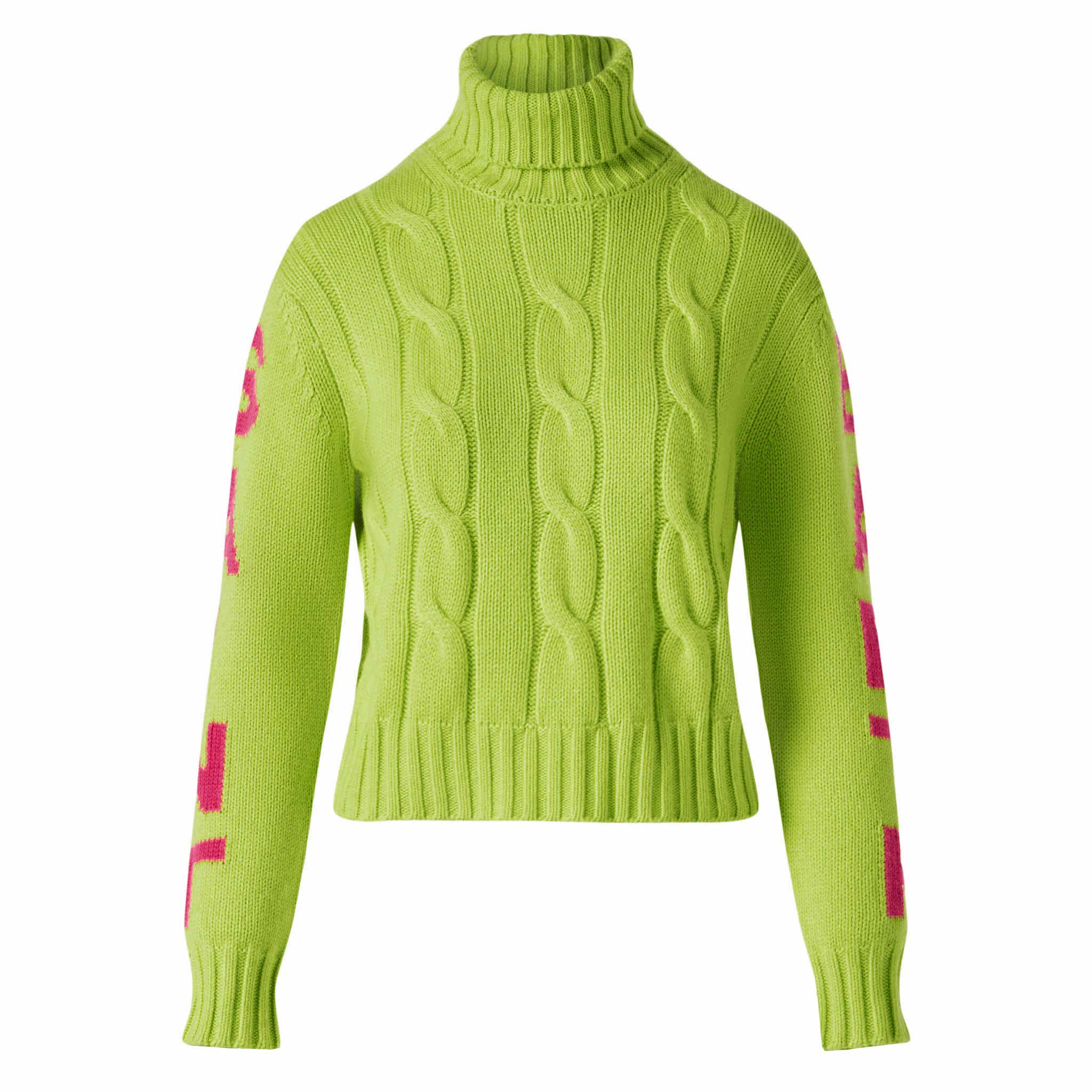 Adler fluo yellow cable-knit turtleneck sweater - Image 4