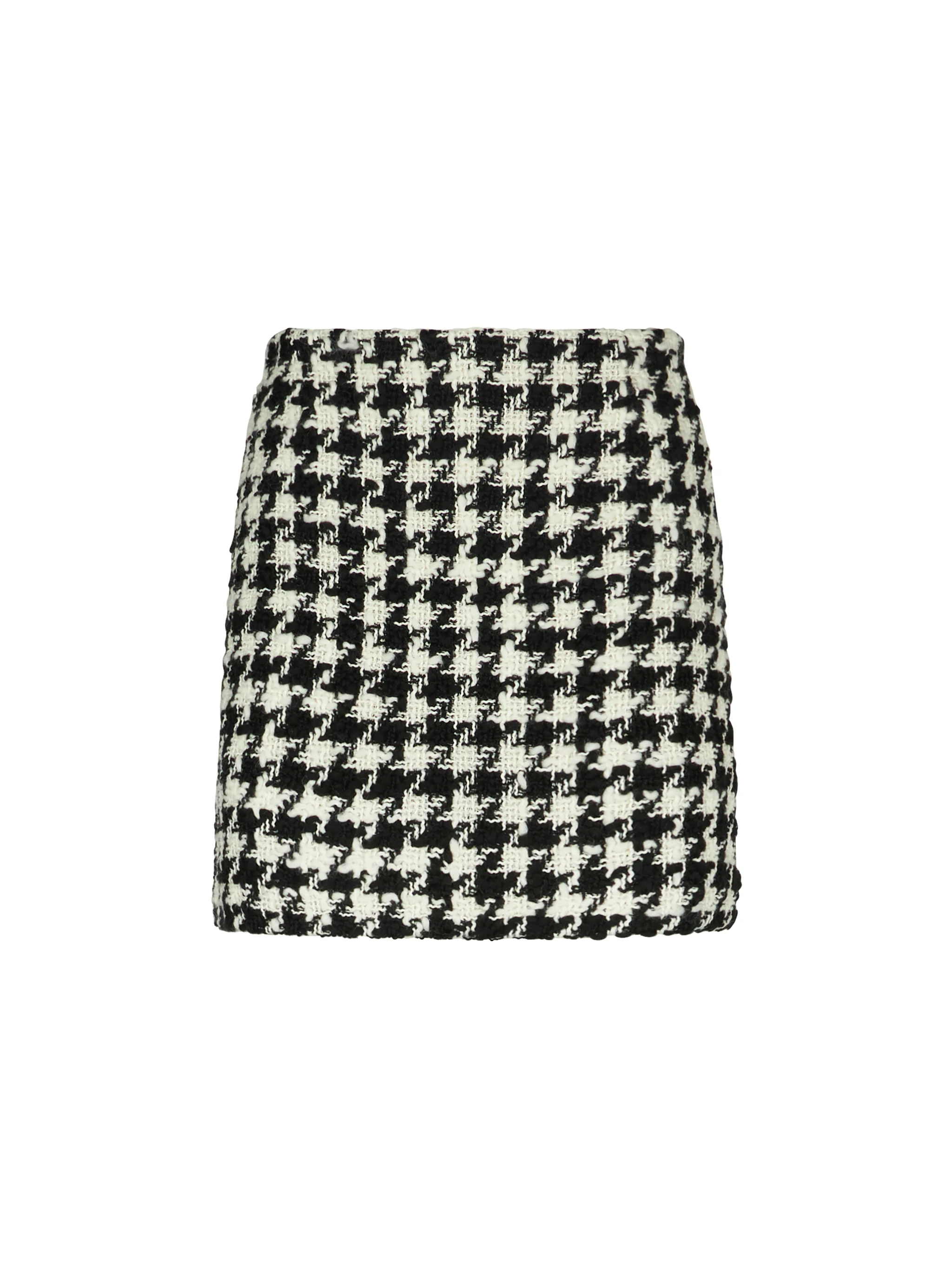 Katrine black and white houndstooth wool effect skirt - Image 4