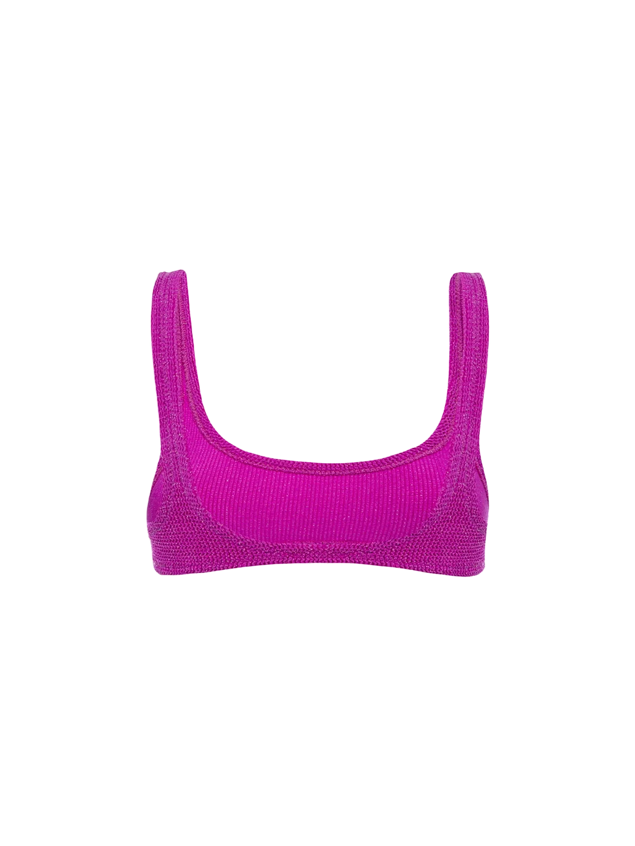 Naima fuchsia crinkle lurex bralette bikini top - Image 2