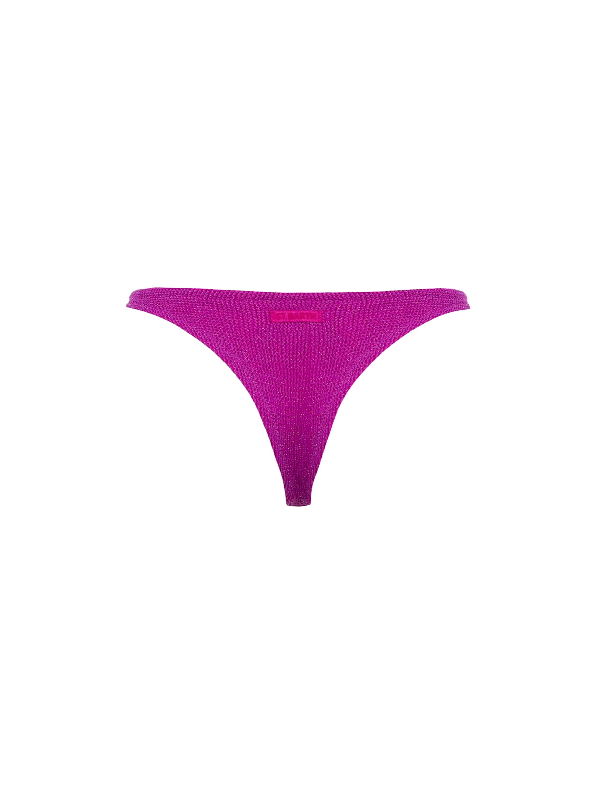 Naomi fuchsia crinkle lurex cheeky swim briefs - Image 3