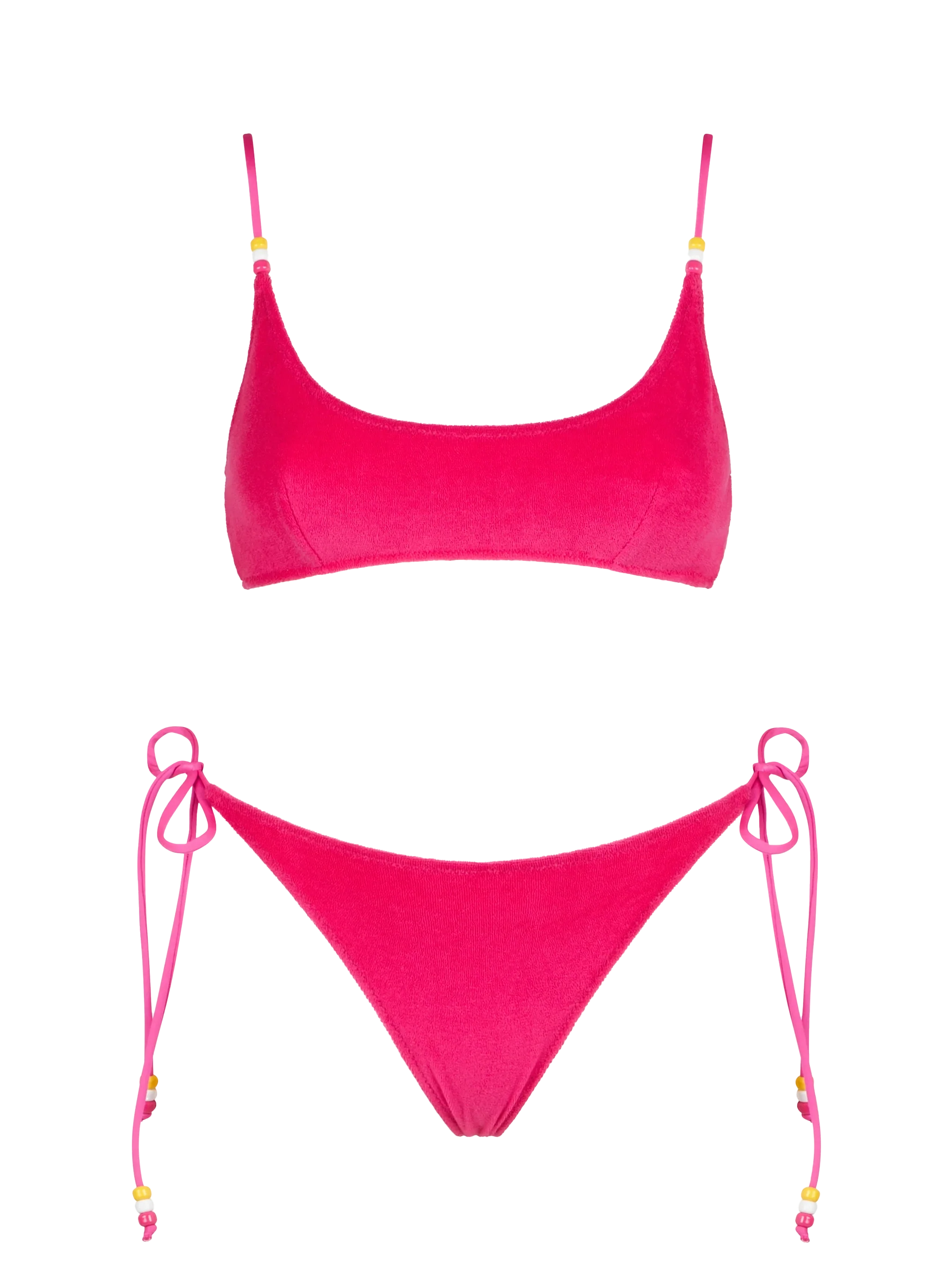 Judy Marielle fuchsia terry bralette bikini