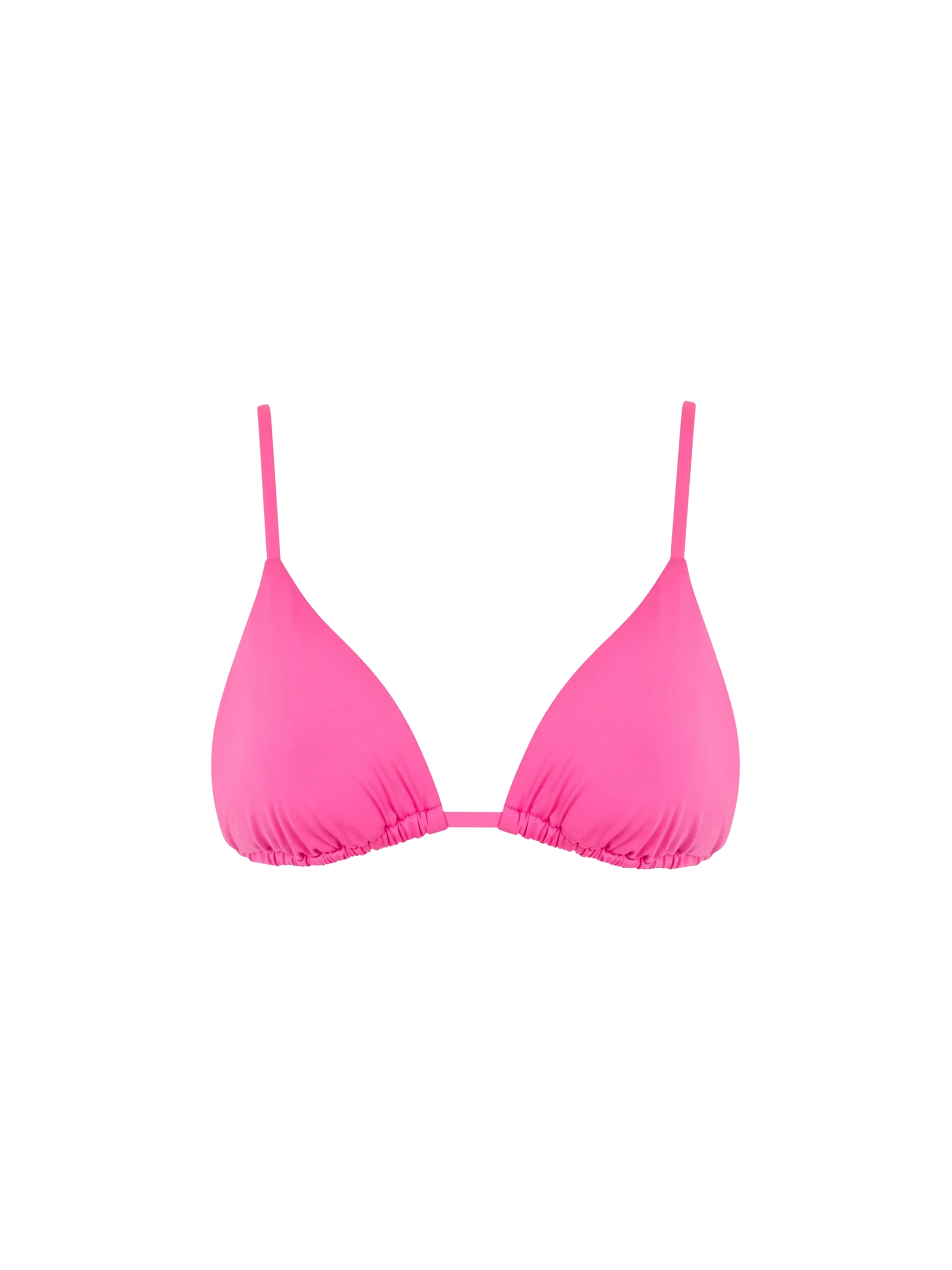 Janet fuchsia solid color triangle bikini top