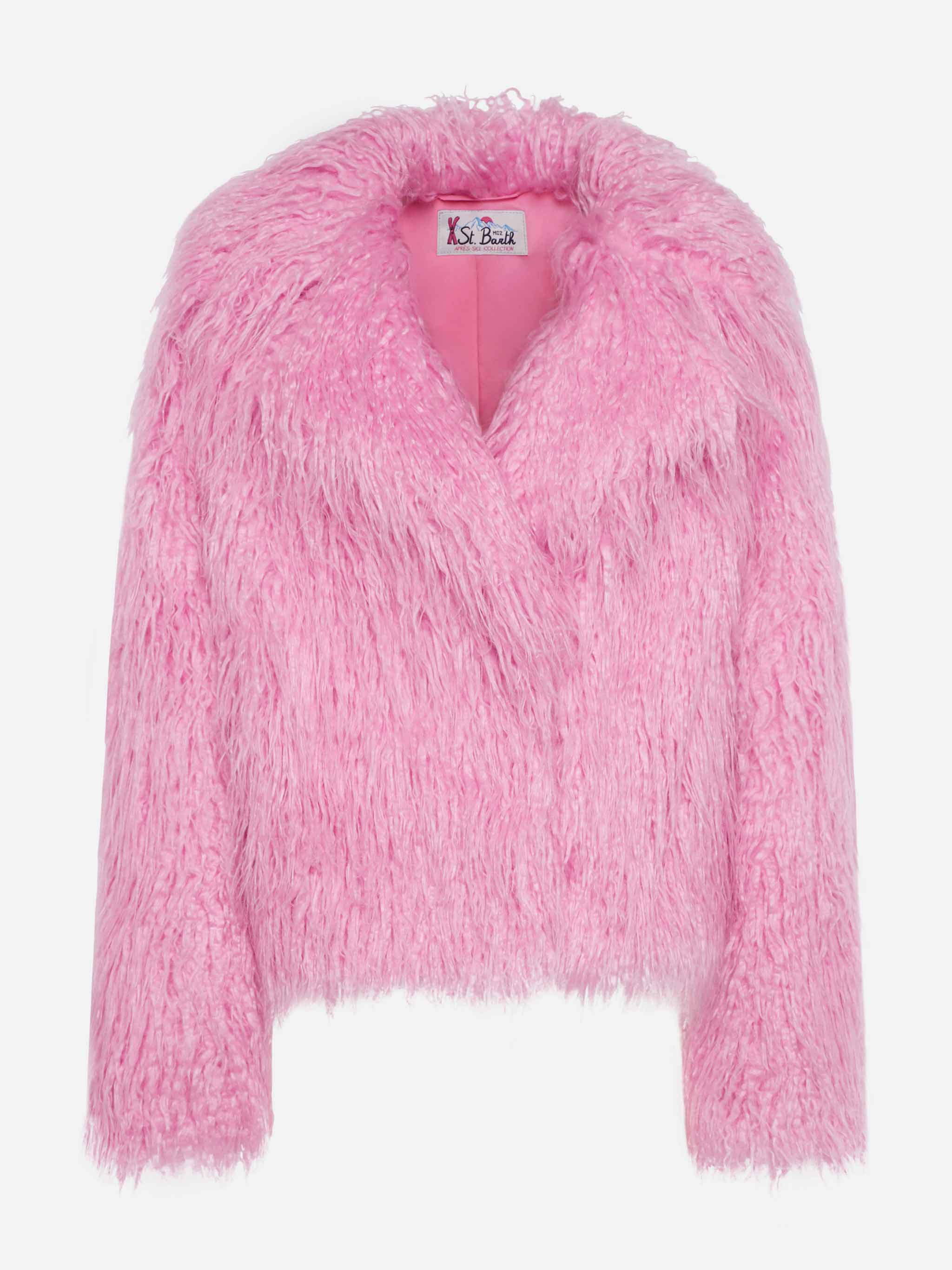 Pink furry short jacket Sully - Image 4