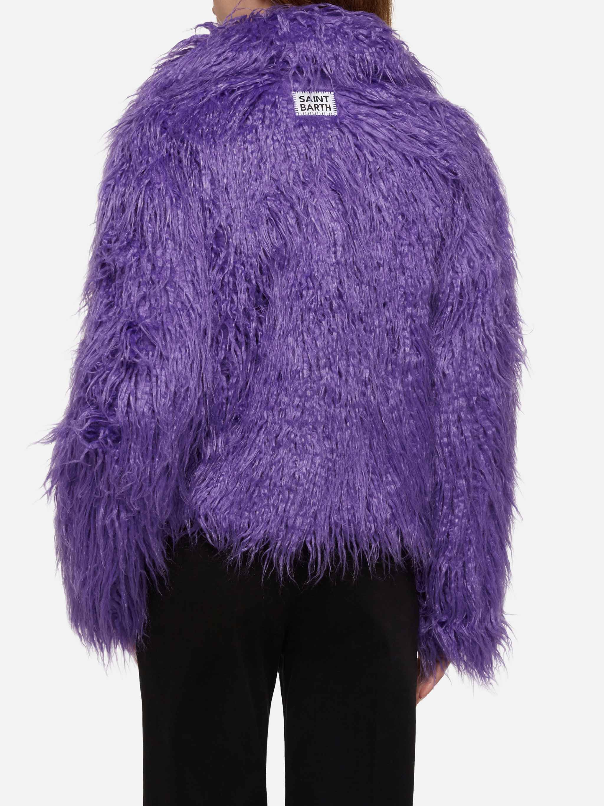 Purple furry short jacket Sully - Image 3