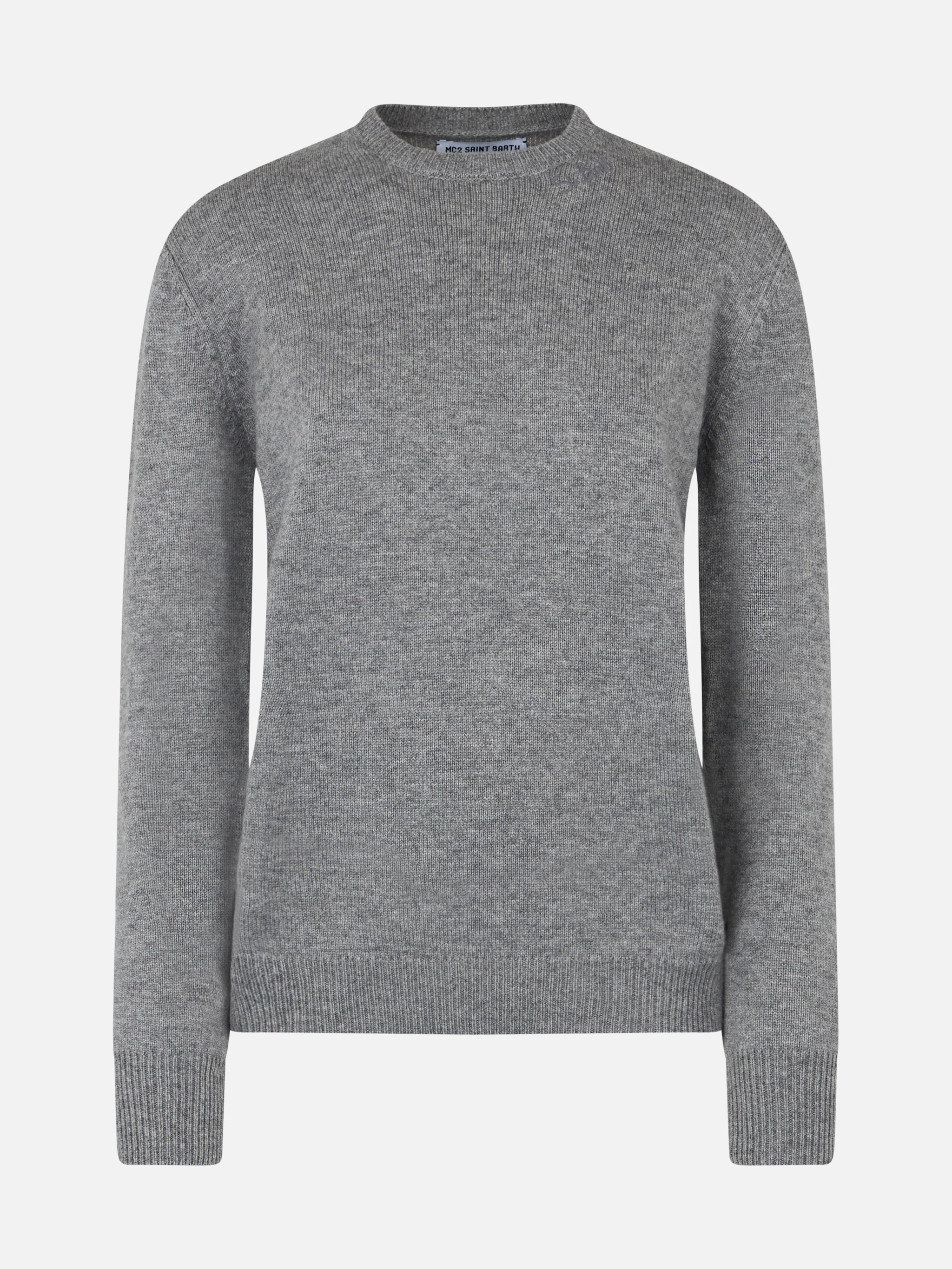 Sorbonne grey mélange cashmere blend sweater - Image 4