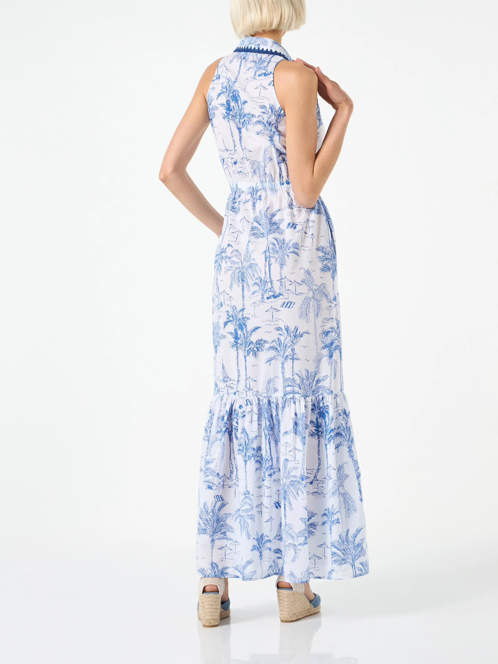 Toile de jouy Ida halterneck long dress - Image 2
