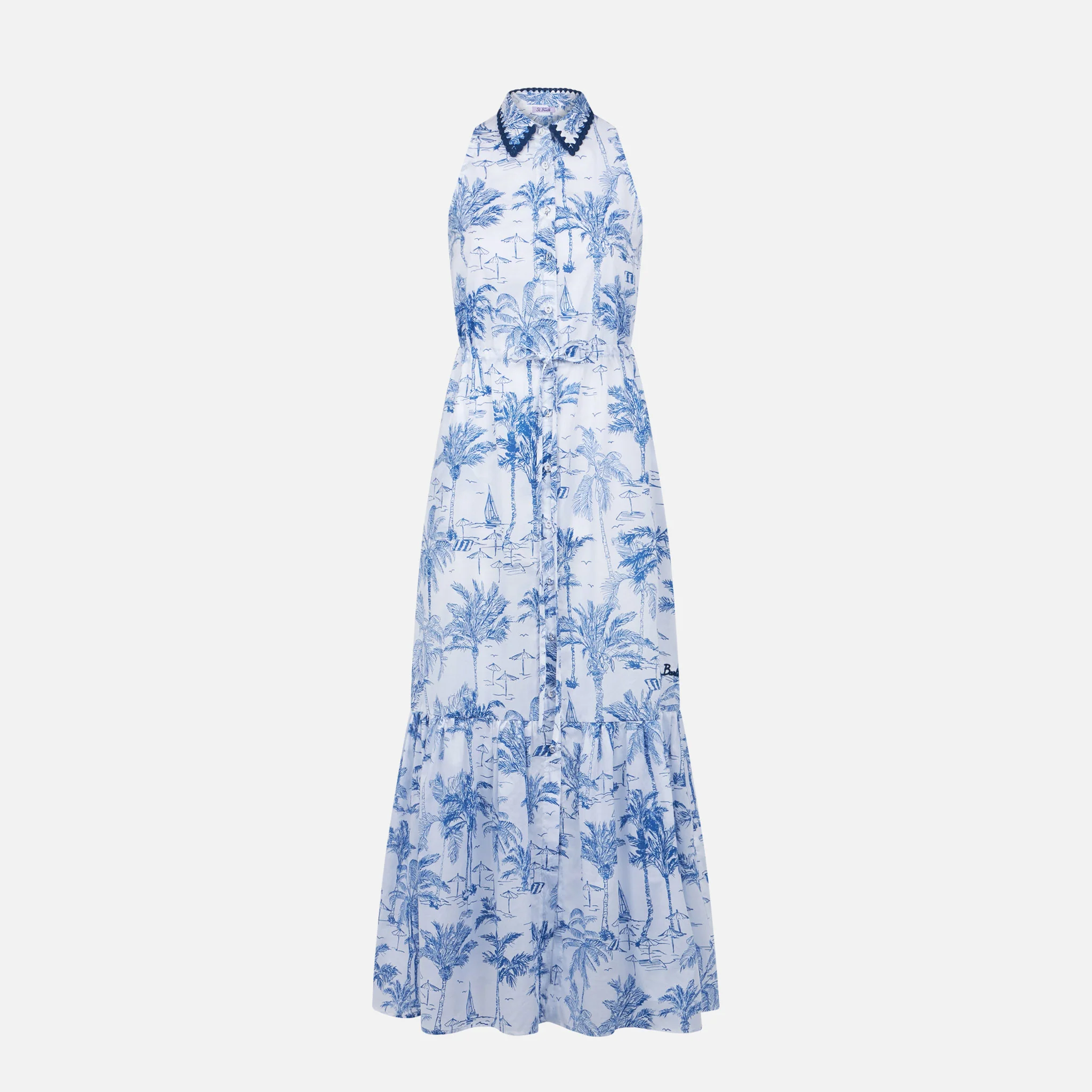 Toile de jouy Ida halterneck long dress - Image 4