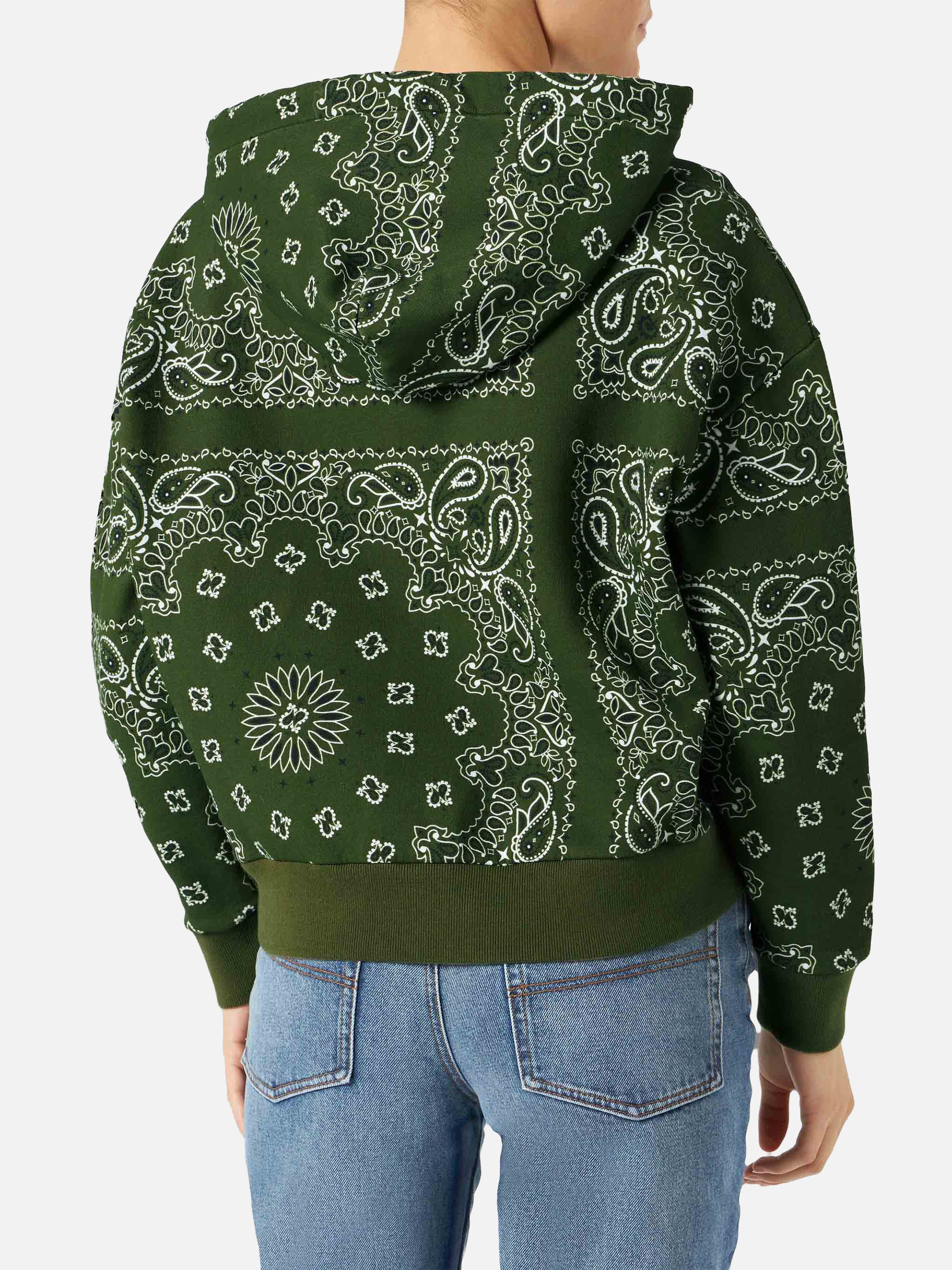 Green Mindy hooded sweatshirt with bandana print - Image 4