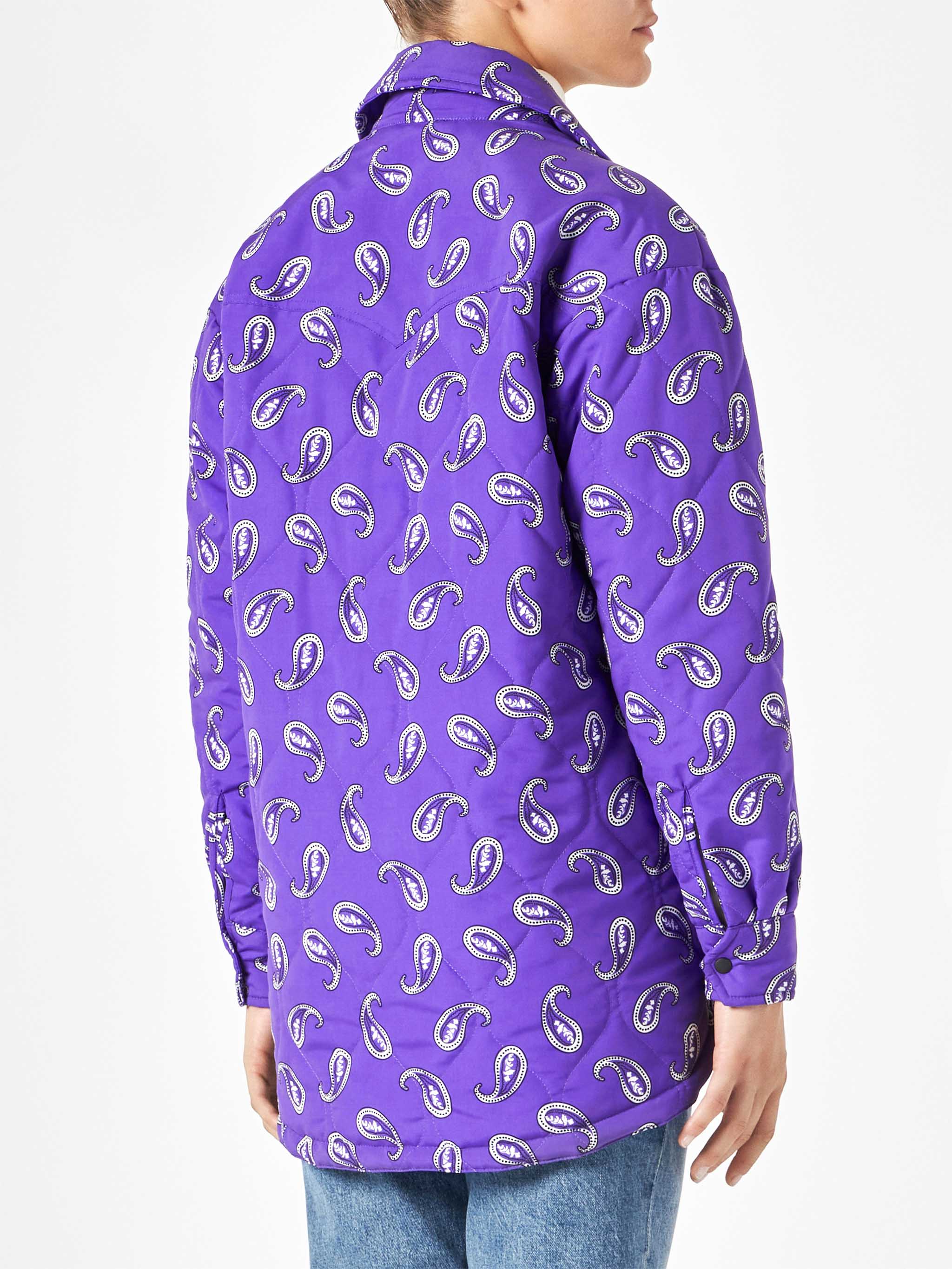 Purple Kimmy quilted jacket with paisley print - Image 2