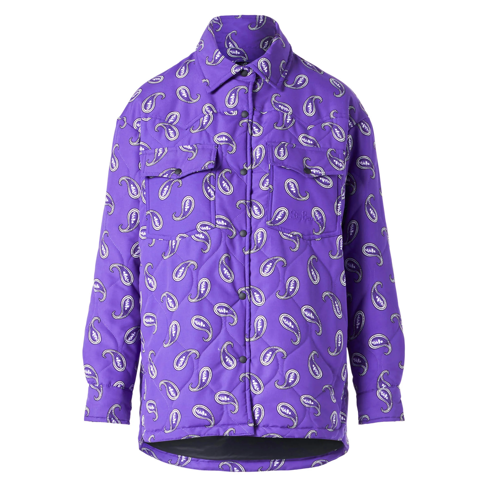 Purple Kimmy quilted jacket with paisley print - Image 4