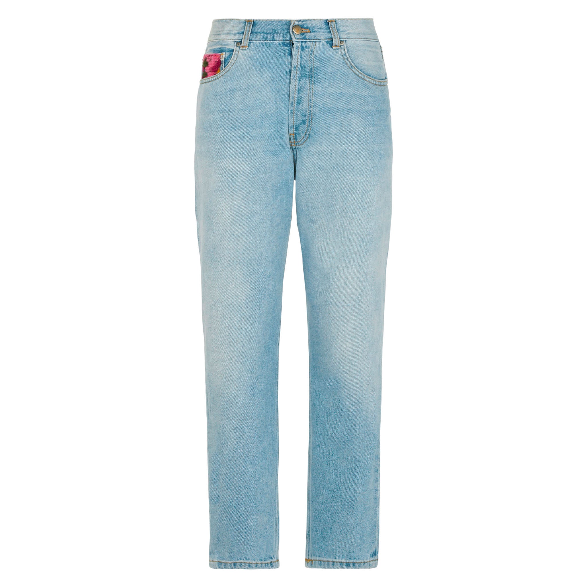 Belleville light blue denim jeans with crochet pockets - Image 4