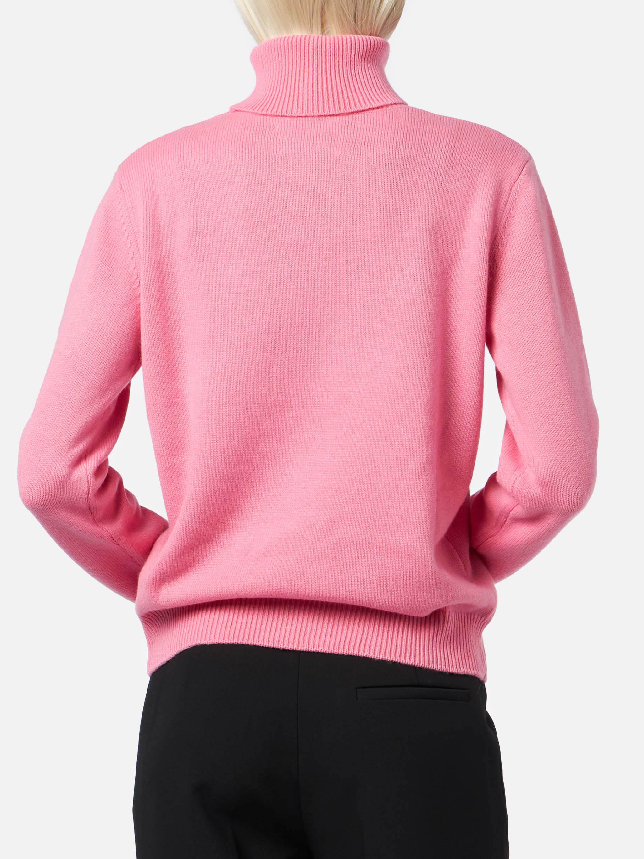 Pink turtleneck Moody in BLENDED CASHMERE - Image 2