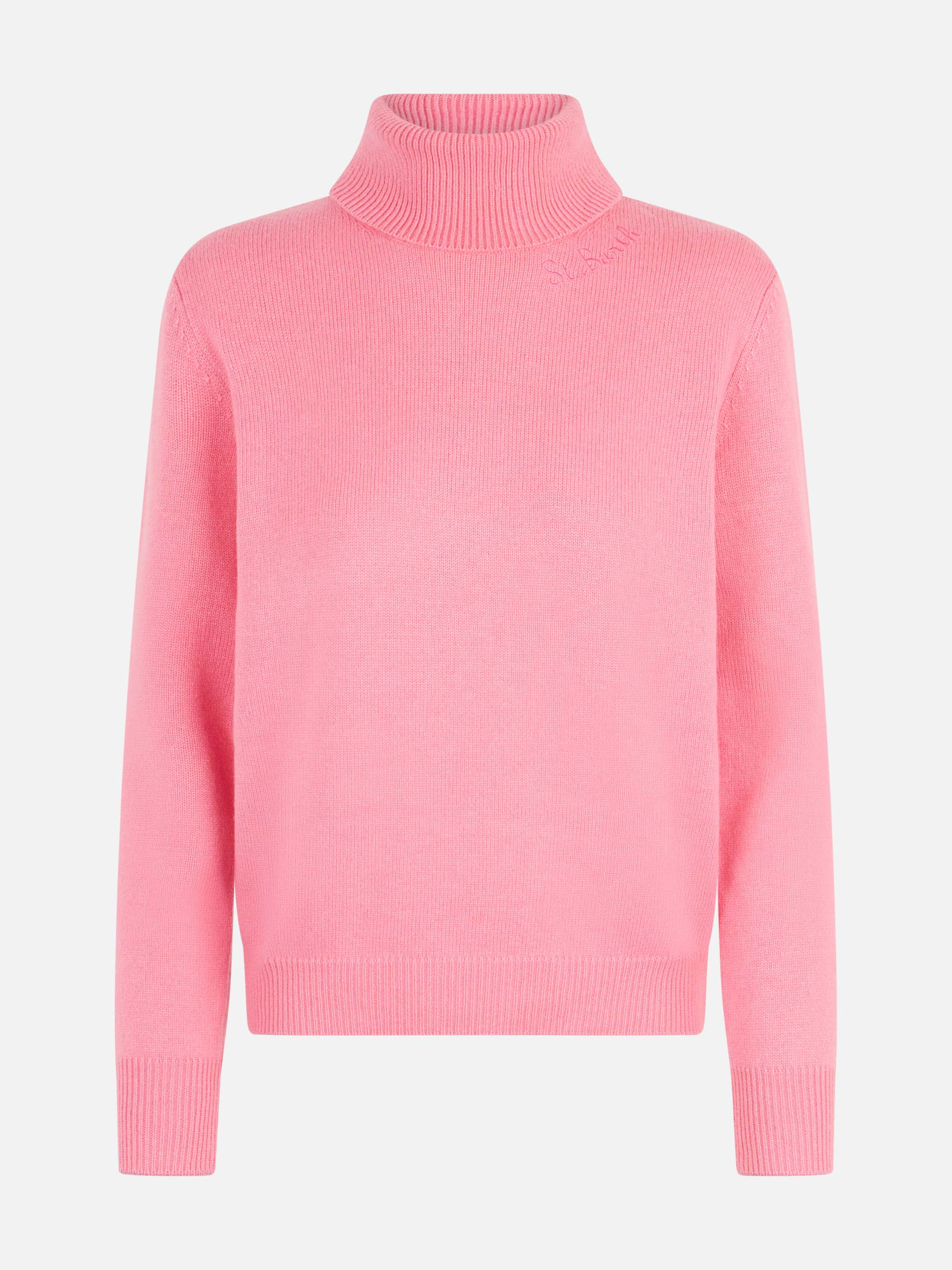 Pink turtleneck Moody in BLENDED CASHMERE - Image 4