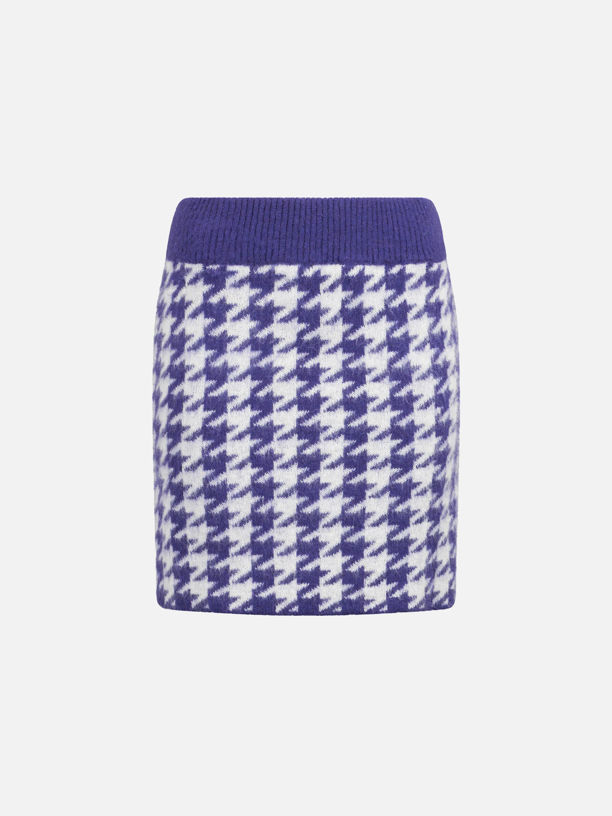 Purple Chatel knitted skirt with pied de poule pattern - Image 6