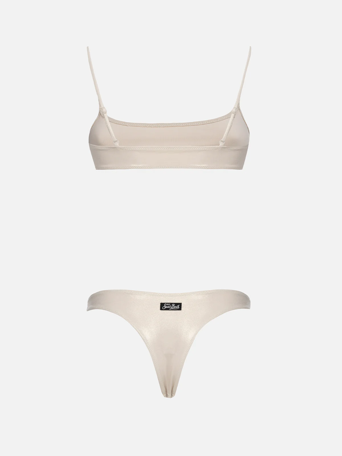 Gold laminated Sadie bralette bikini top - Image 3