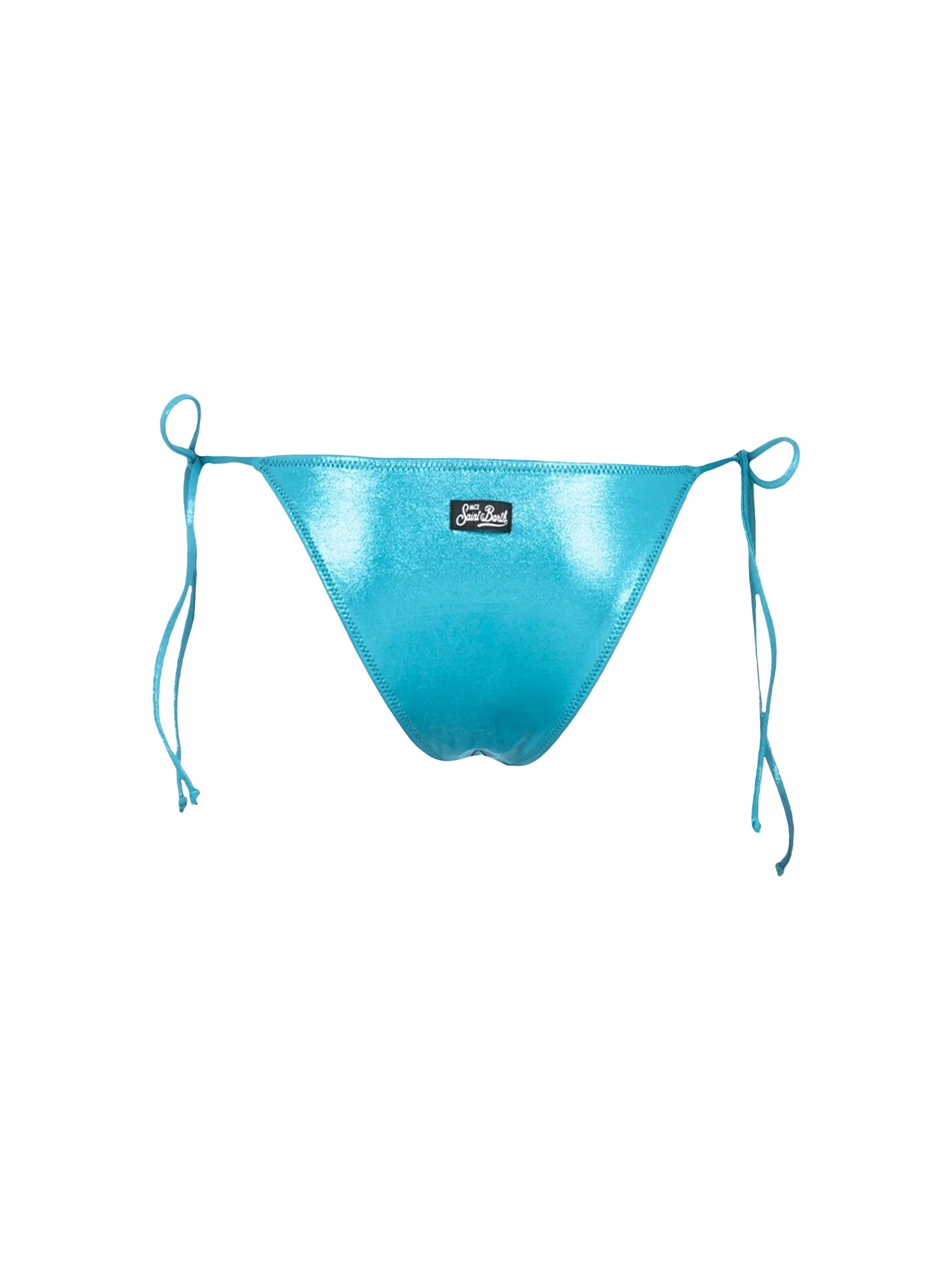 Green laminated Marielle swim briefs - Image 2