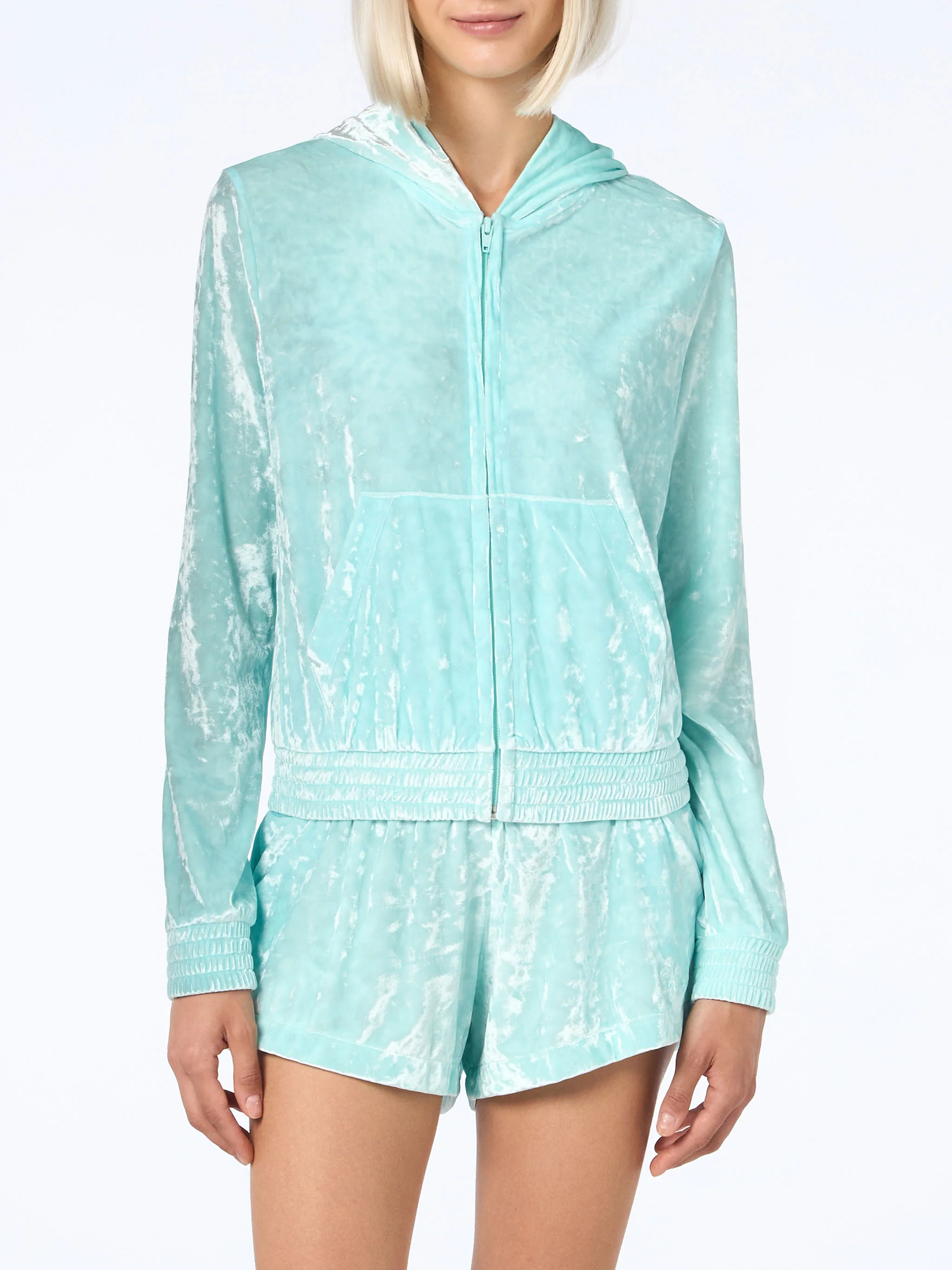 Water green chenille Jasmine zip hoodie - Image 2