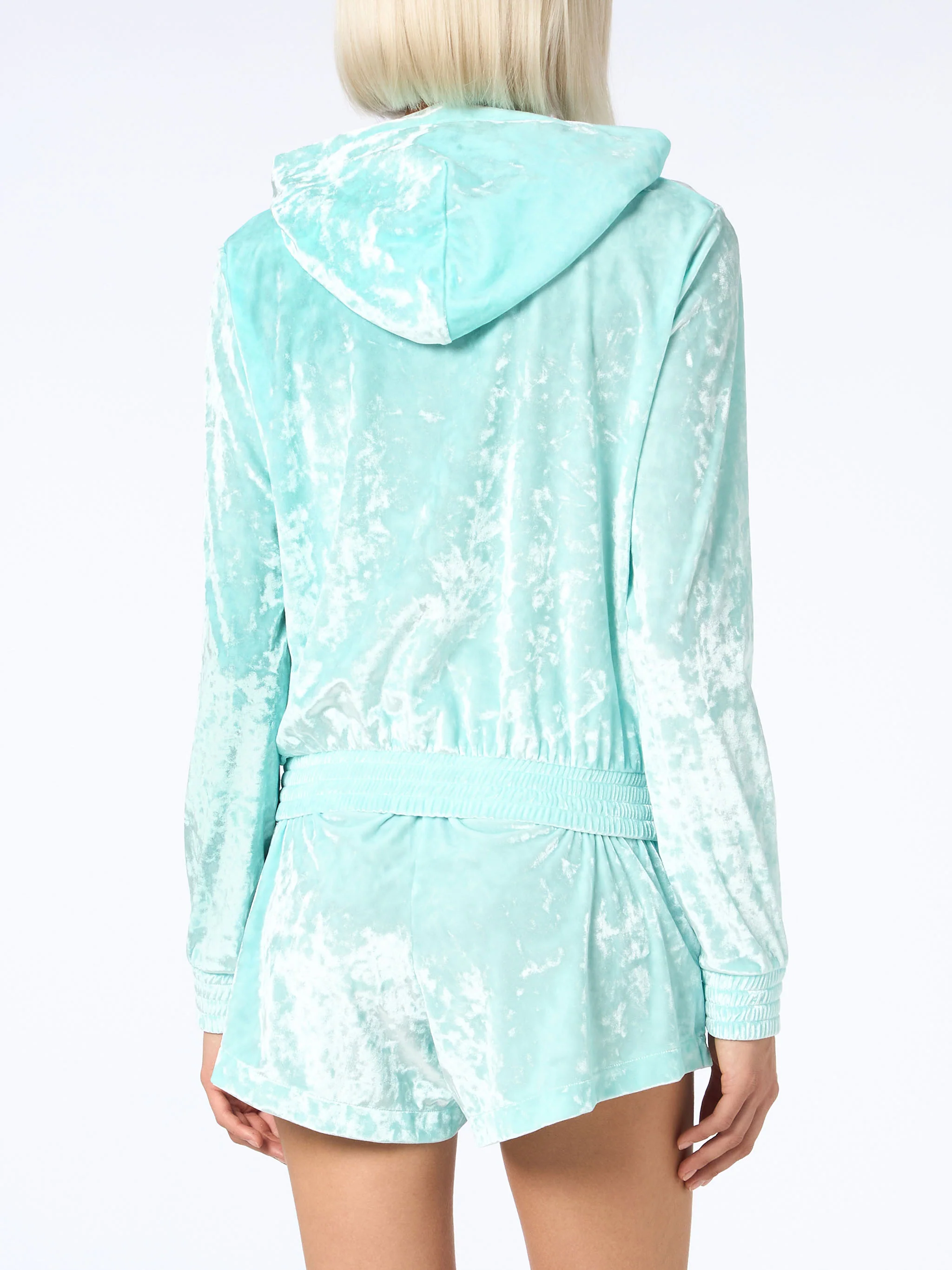 Water green chenille Jasmine zip hoodie - Image 3