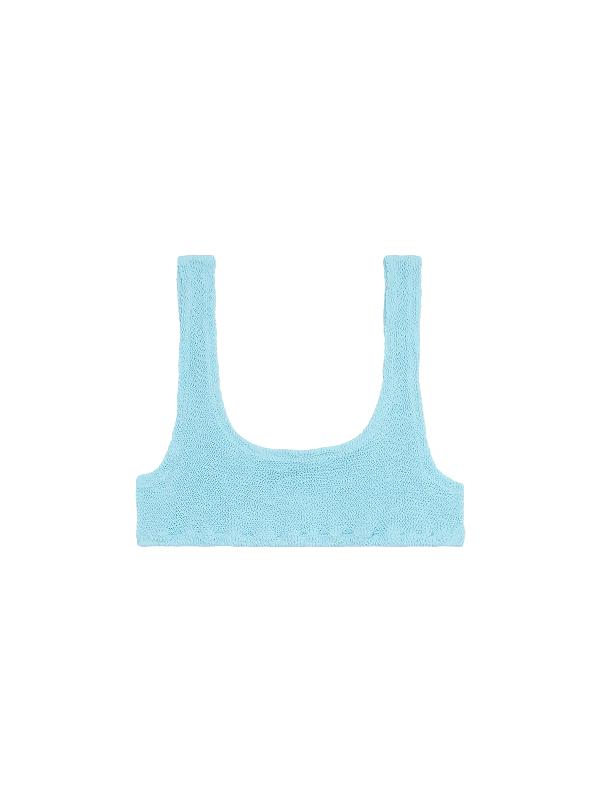 Naima light blue crinkle bralette bikini top