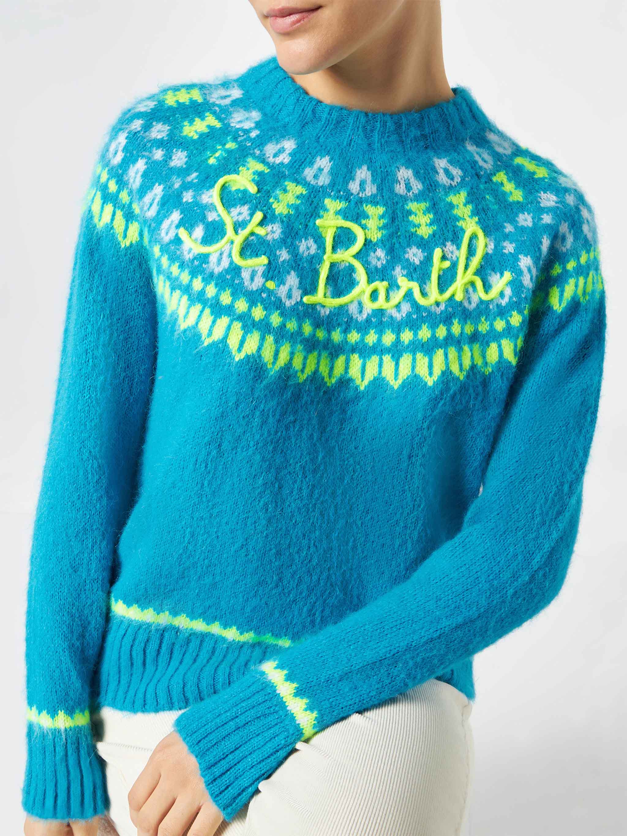 Light blue New Queen Nordic Soft jacquard sweater - Image 2