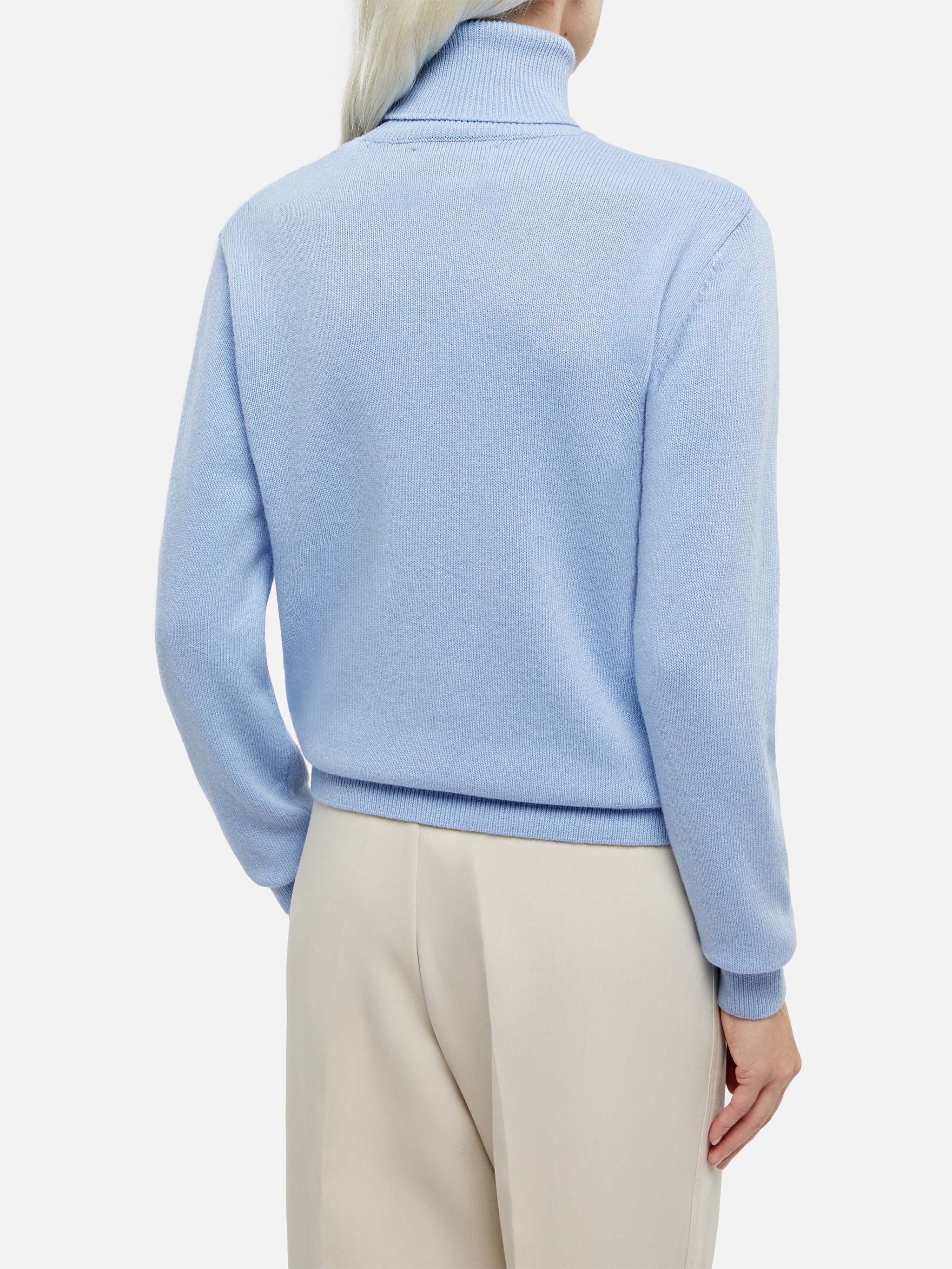 Light blue turtleneck Moody in BLENDED CASHMERE - Image 3